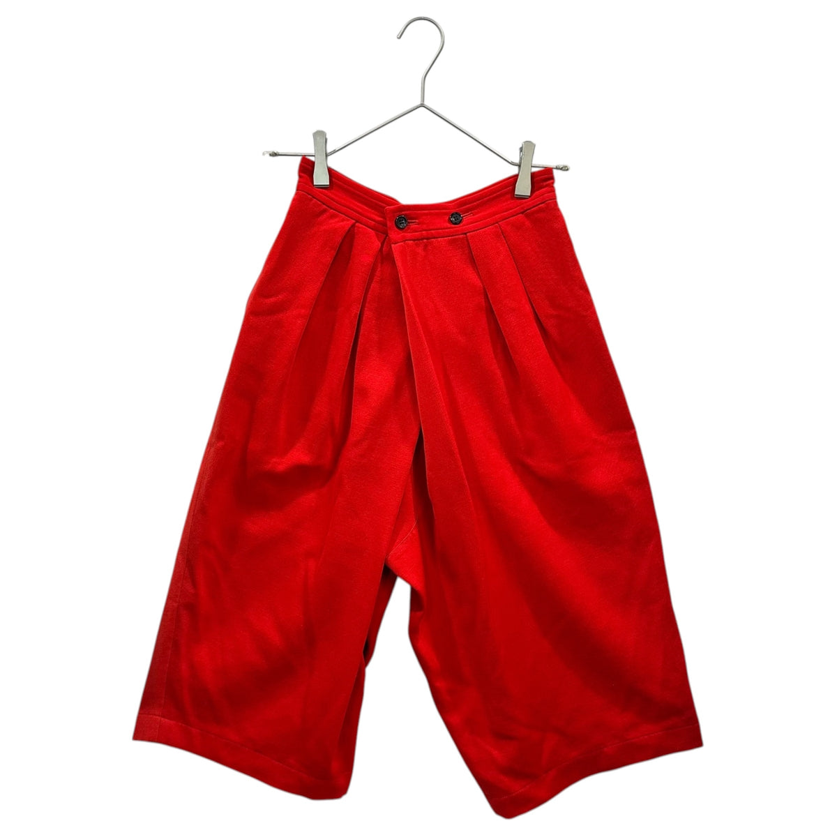 COMME des GARCONS(コムデギャルソン) 1988AW Layered-Waist Wool Shorts 重ね ウエスト ウール ハーフ パンツ GP-05007S S レッド AD1988 80s アーカイブ 稀少