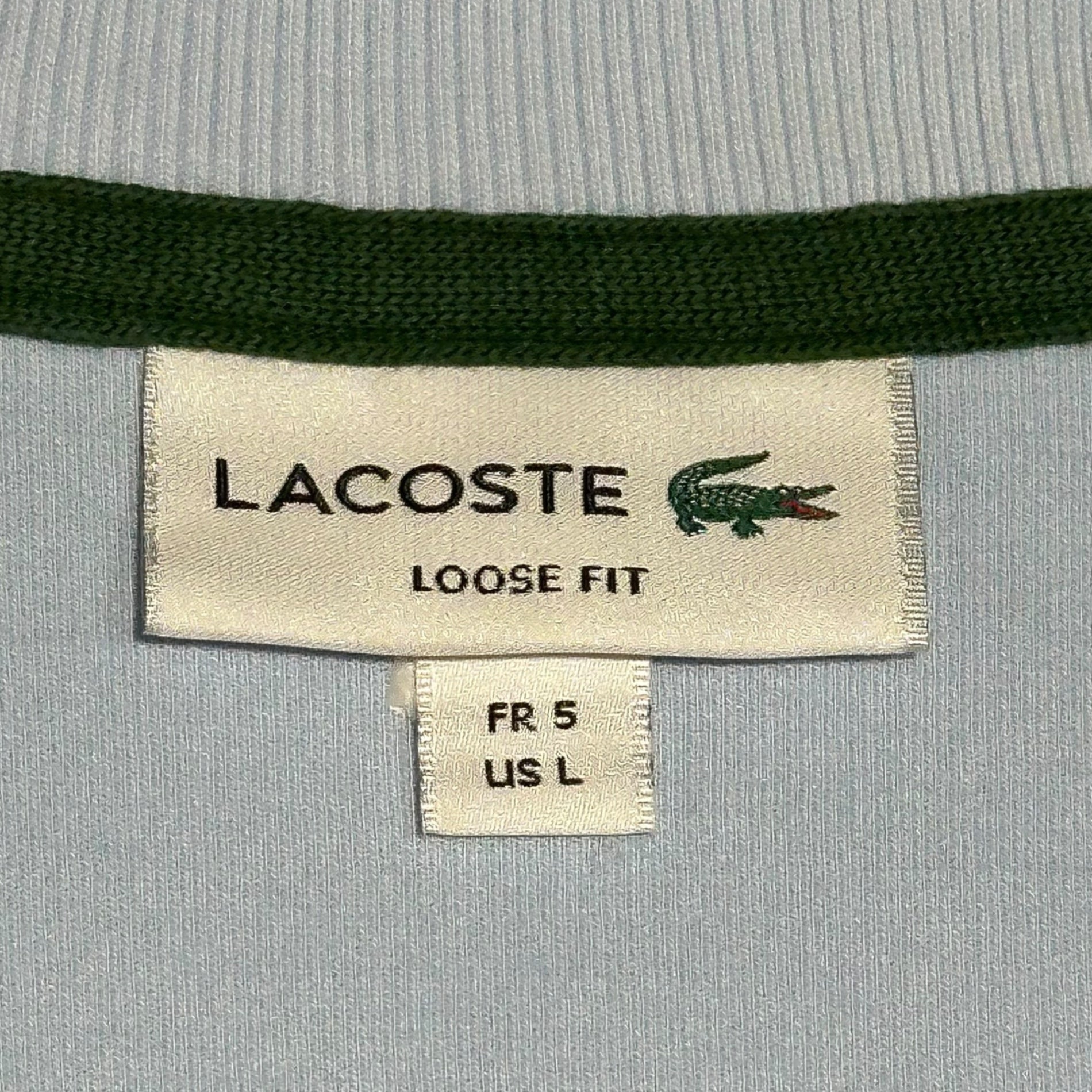 LACOSTE(ラコステ) Logo Track Jacket ロゴ 鹿の子 トラック ジャケット SH6417 US L スカイブルー 鹿の子ジップニット カーディガン ジャージ