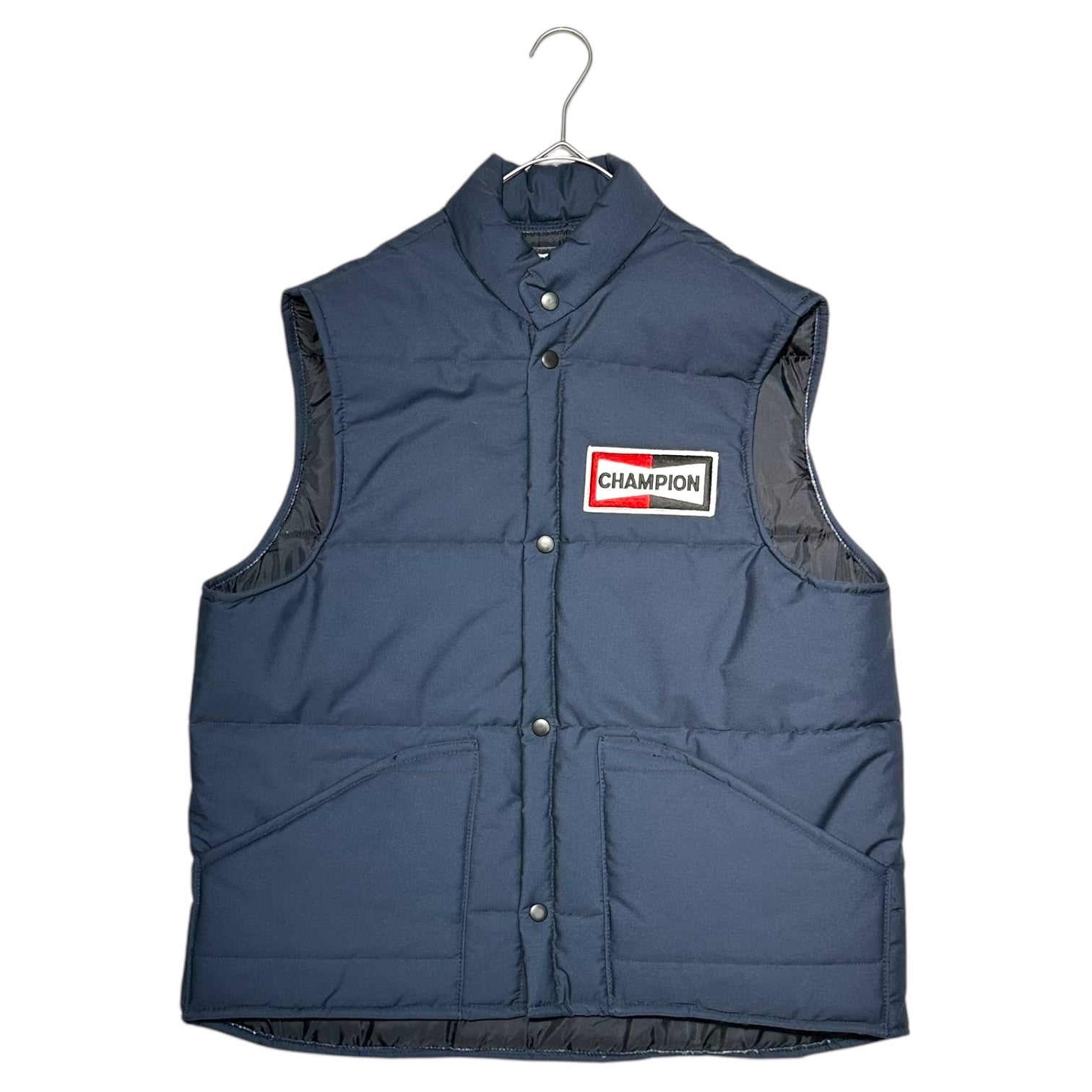 SNAP’N’WEAR(スナップンウェア) CHAMPION badge cotton racing vest チャンピオン ワッペン 中綿 レーシング ベスト L ネイビー