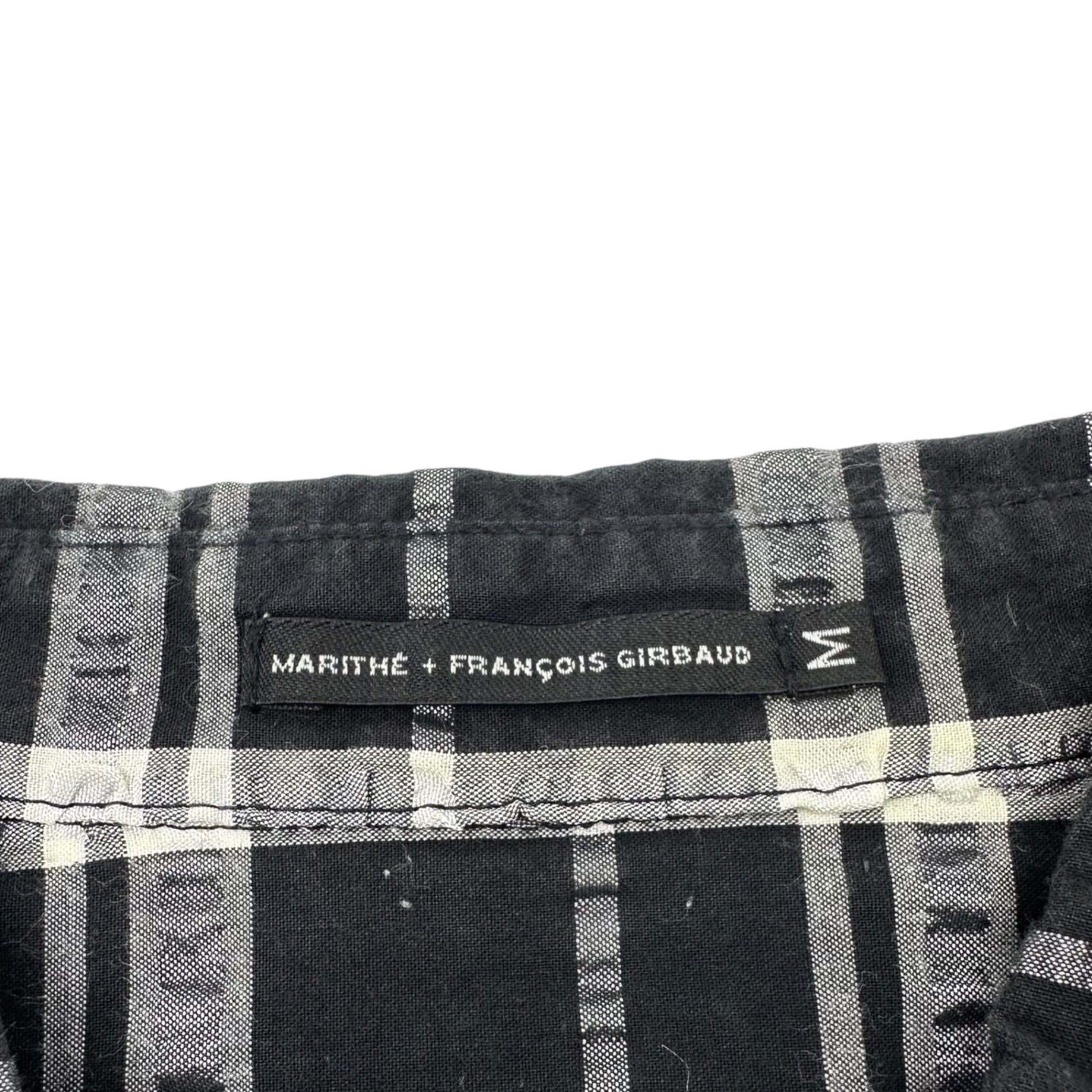 MARITHE FRANCOIS GIRBAUD(マリテフランソワジルボー) 00's Press Check Short Sleeve Shirt 00年代 プレス チェック 半袖 シャツ M6-5351 M ブラック×ホワイト