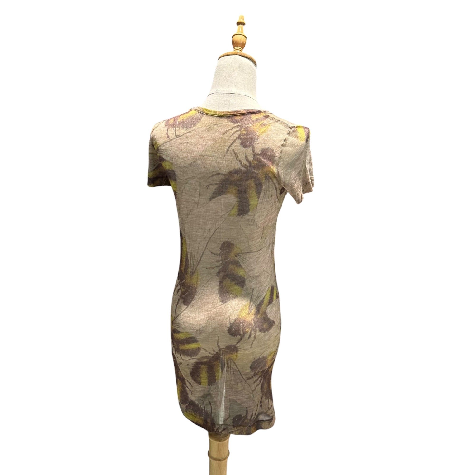YOHJI YAMAMOTO+NOIR(ヨウジヤマモトプリュスノアール) Honey Sheer S/S Mini Dress 蜂 シアー 半袖 ミニ ワンピース 2 マルチ