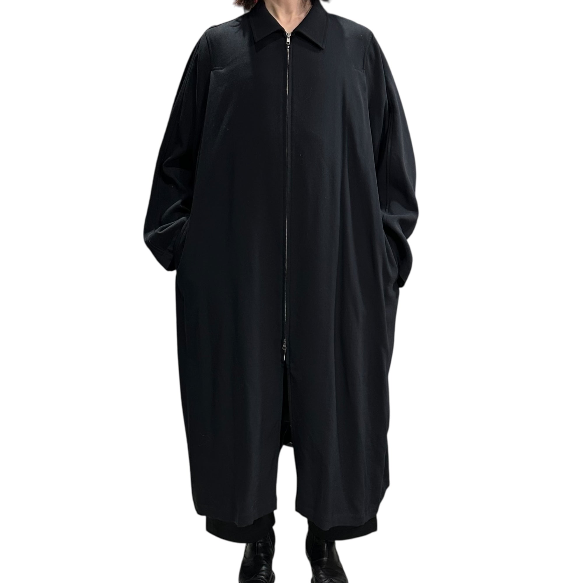 Y's(ワイズ) 02AW Wool Gabardine Zip-Up Super Long Coat ウールギャバジン ジップアップ スーパー ロング コート YM-C08-125 表記無(FREE) ブラック アーカイブ
