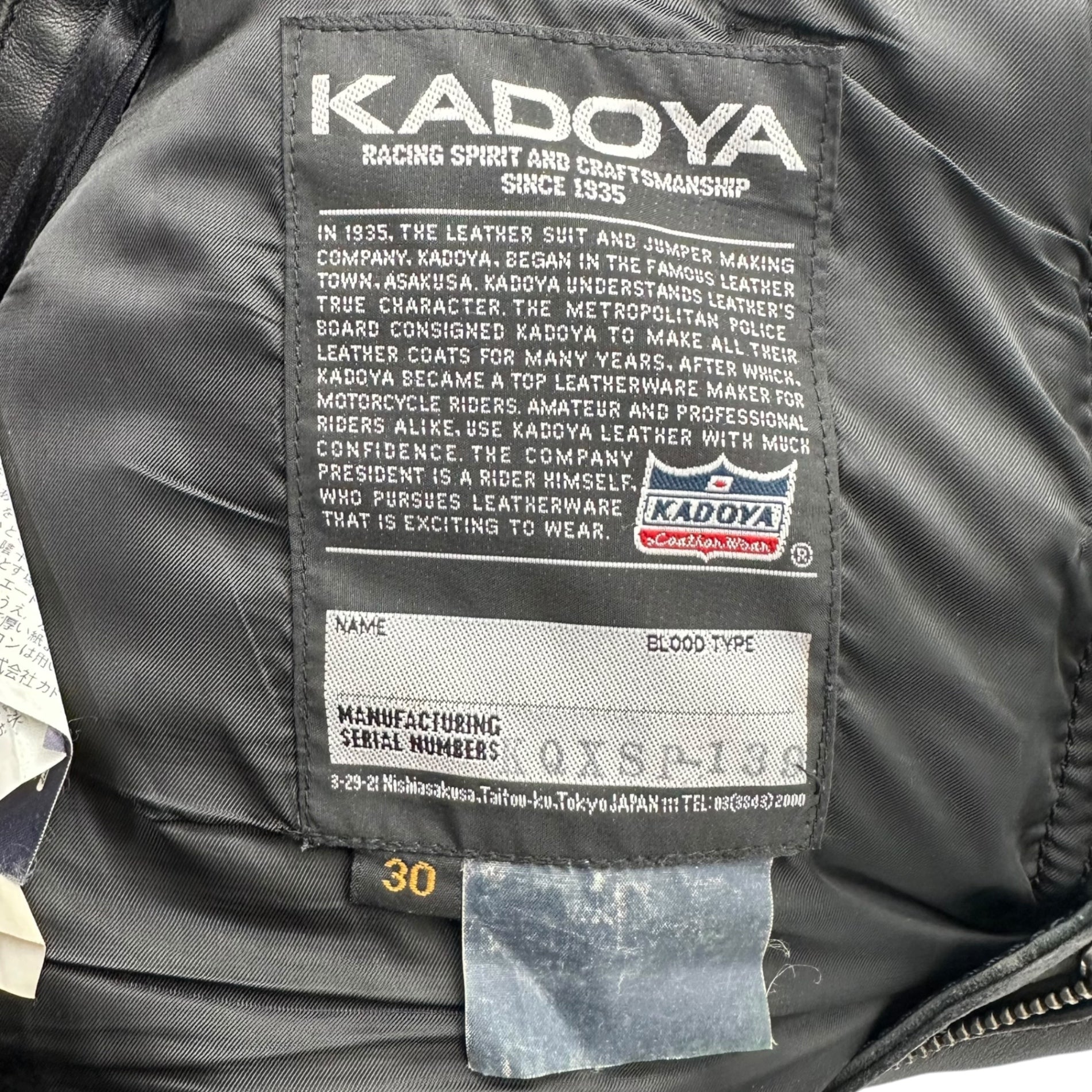 KADOYA(カドヤ) Leather biker pants レザー バイカー パンツ KQXSP-139 W30 ブラック