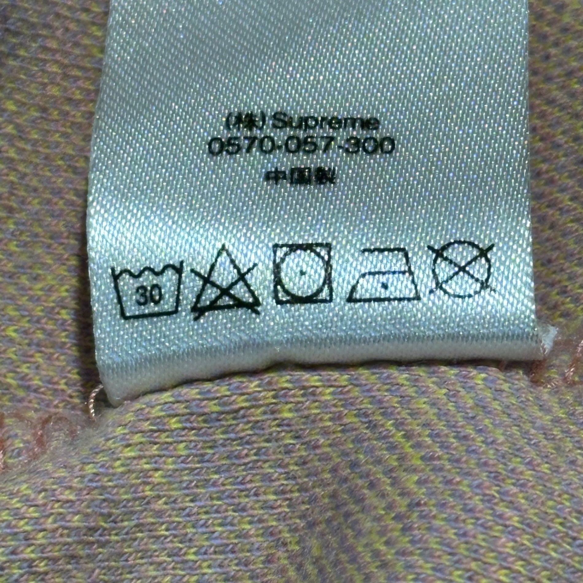 SUPREME(シュプリーム) 19SS Text Stripe Jacquard S/S Top テキスト ボーダー ジャガード Tシャツ L イエロー×ピンク×パープル