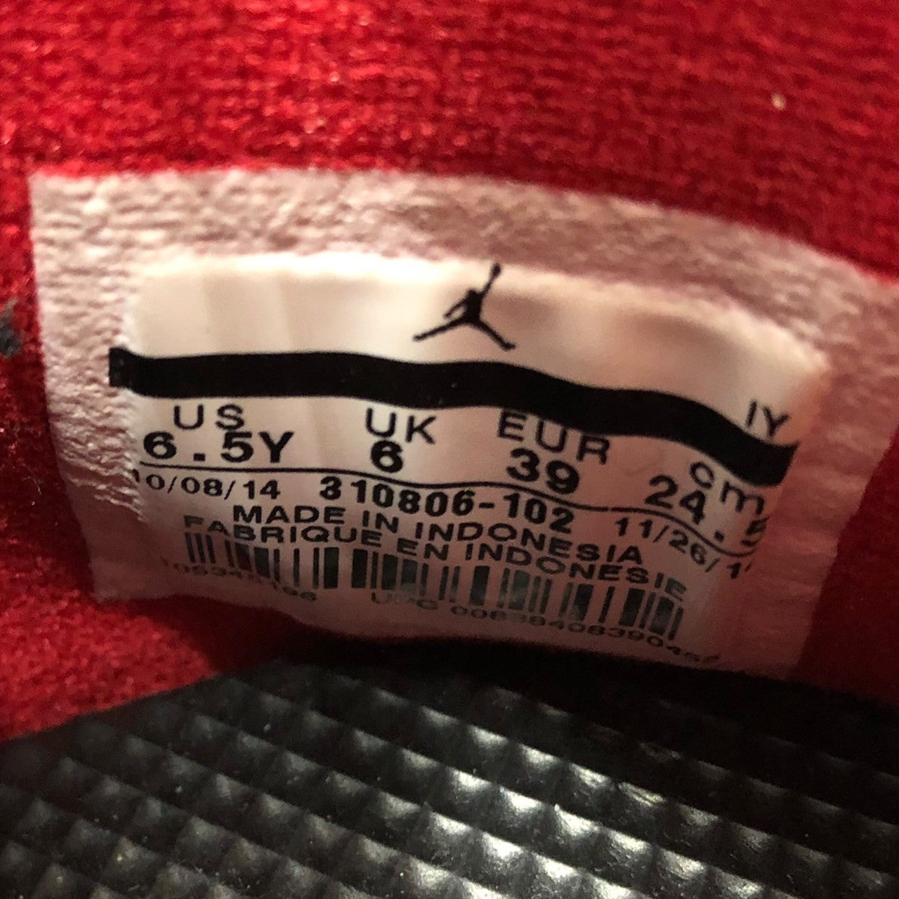 NIKE(ナイキ) AIR JORDAN 10 RETRO BG エアジョーダン 10 レトロ ハイカット スニーカー 310806-102 24.5cm ホワイト×ブラック×レッド