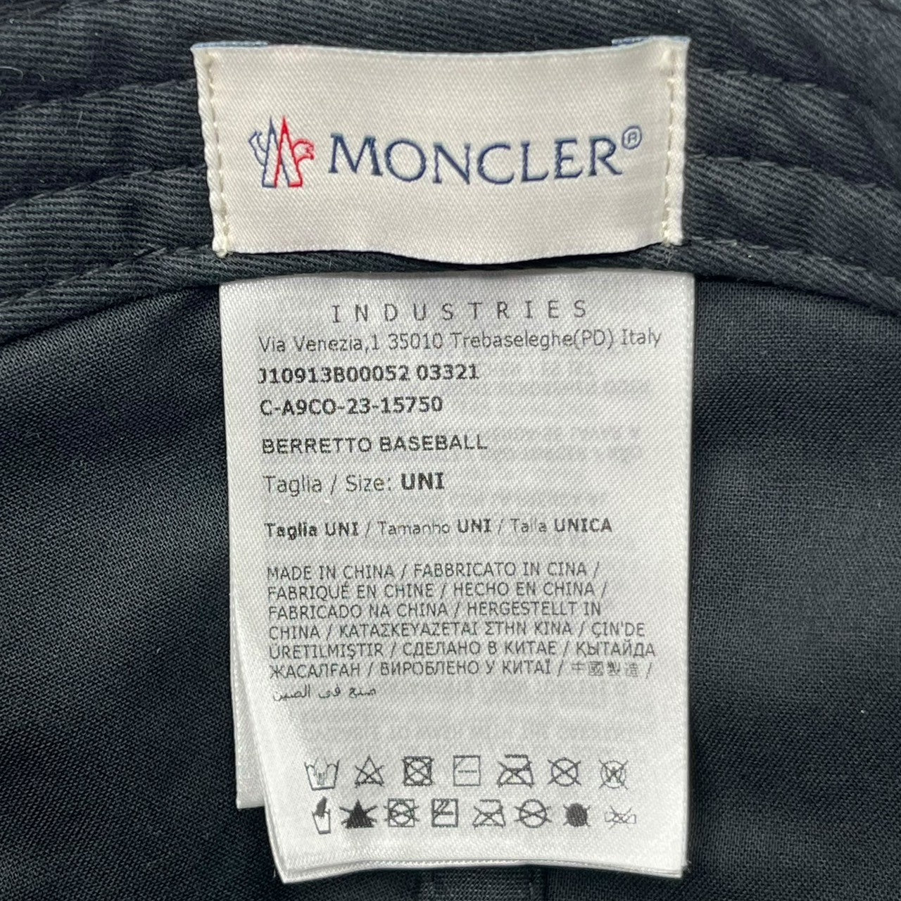 MONCLER(モンクレール) Cotton Gabardine Logo Baseball Cap コットン ギャバジン ロゴ ベースボール キャップ C-A9CO-23-15750 FREE(UNISEX) ブラック
