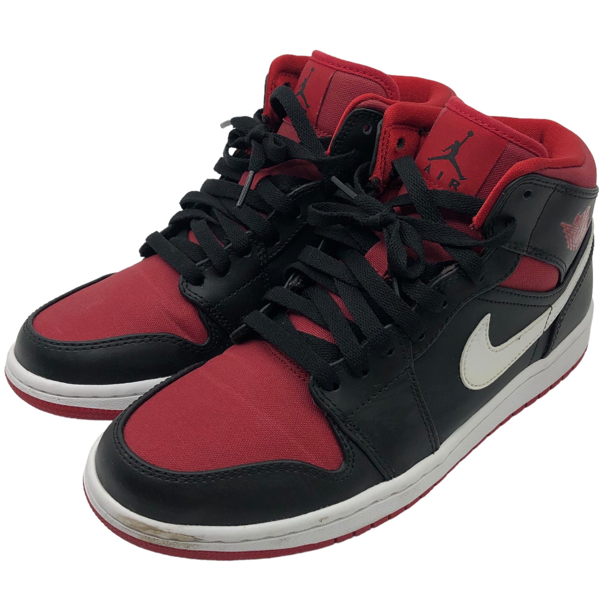NIKE(ナイキ) AIR JORDAN 1 MID BLACK GYM RED WHITE エアジョーダン1 ミッド 554724-020 26cm レッド×ブラック ハイカット スニーカー