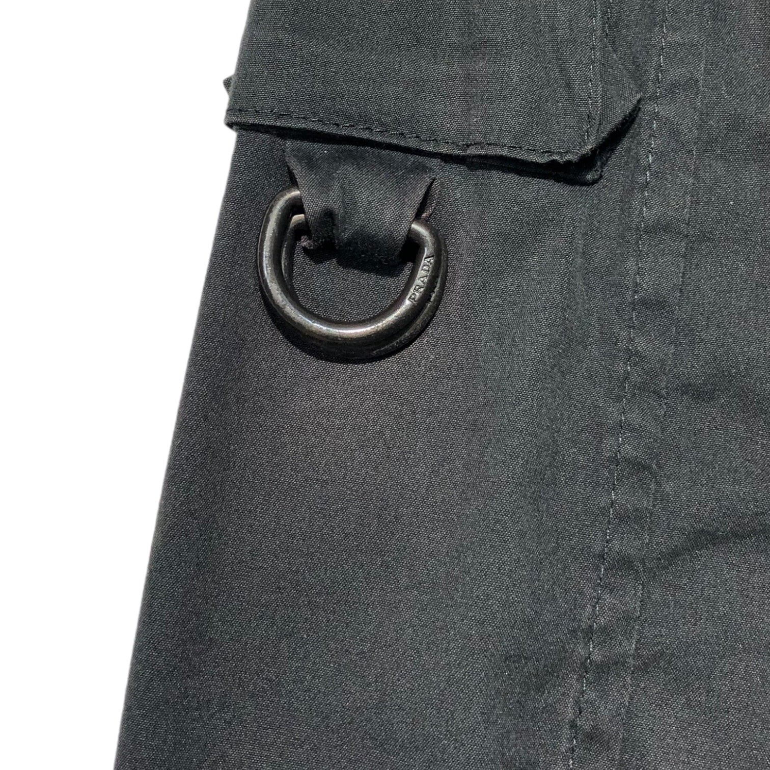 PRADA SPORT(プラダスポーツ) 00’s 2 pocket shirt sleeve driver's knit 2 ポケット シャツ スリーブ ドライバーズ ニット 46(M程度) ネイビー×ブラック アーカイブ