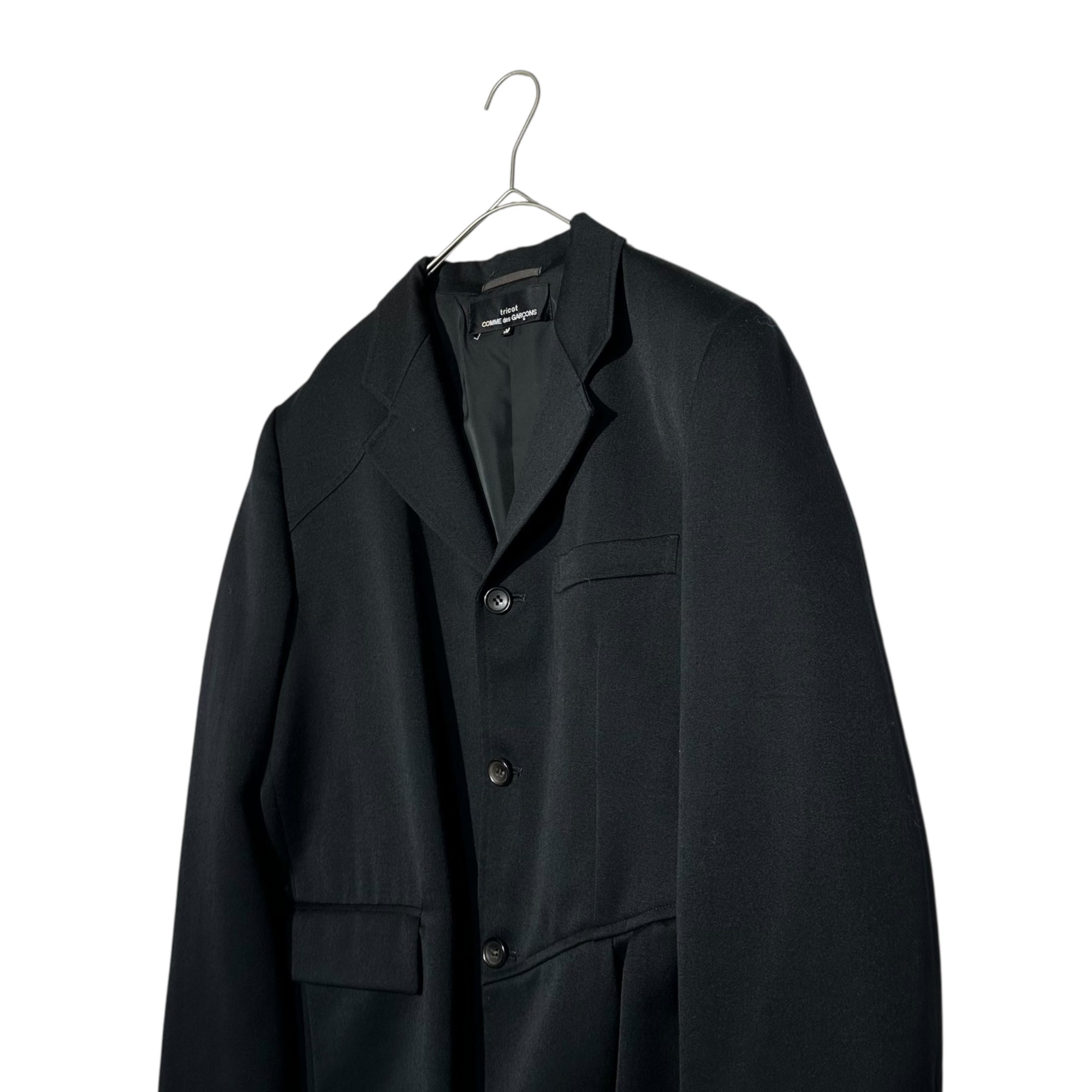 tricot COMME des GARCONS(トリココムデギャルソン) 92AW Wool 3B Tailored Jacket with Anomalous Pocket Design ウール 3B 変則ポケット デザイン テーラード ジャケット TJ-05024M M ブラック AD1992 90's 90年代 アーカイブ