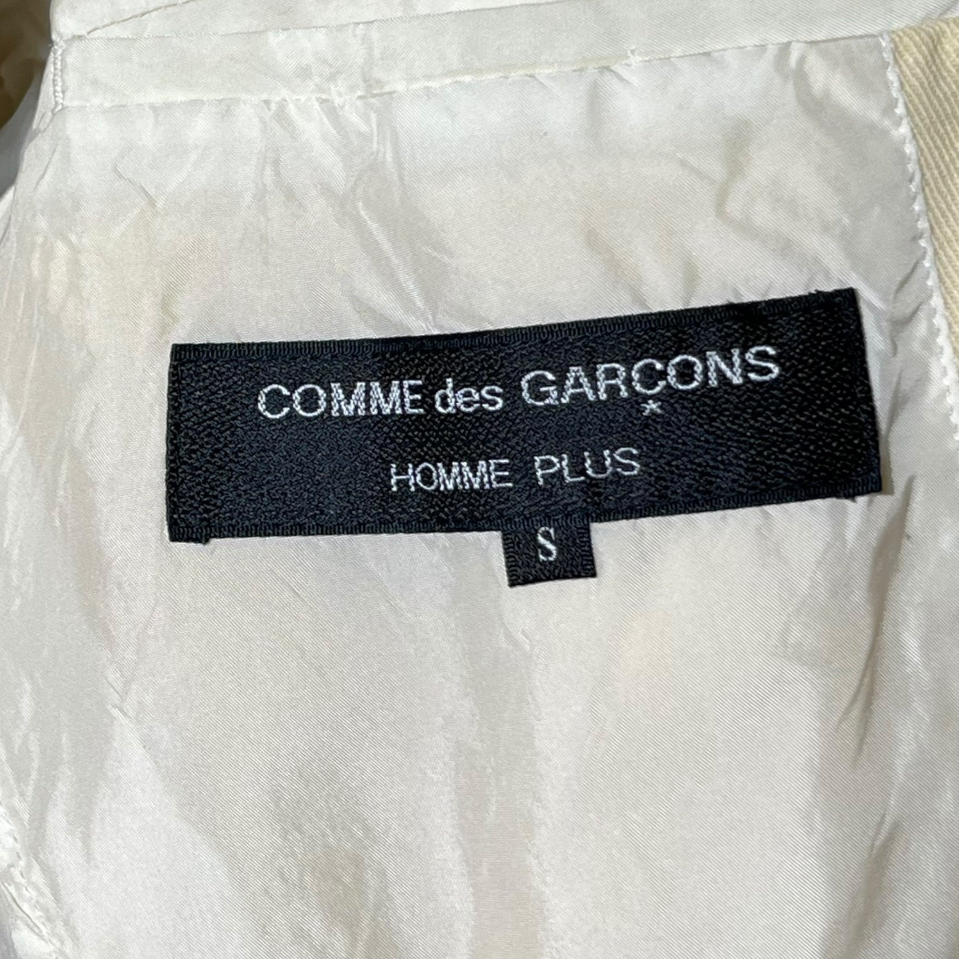 COMME des GARCONS HOMME PLUS(コムデギャルソンオムプリュス) 93SS Back switching zip up jacket 背中切替 ジップアップ ジャケット PJ-11047S S アイボリー×ベージュ AD1992