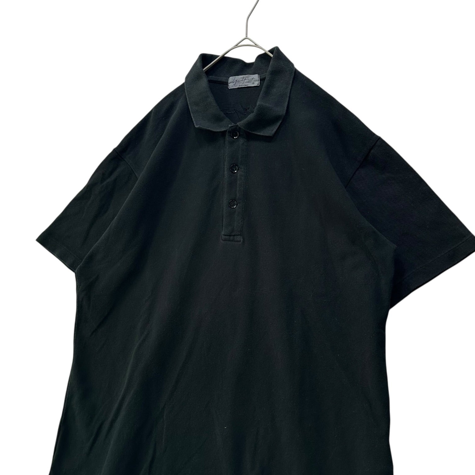 YOHJI YAMAMOTO POUR HOMME(ヨウジヤマモトプールオム) 19SS Back Logo Polo Shirt バック ロゴ 鹿の子 ポロシャツ HH-T70-550 4(L程度) ブラック 半袖