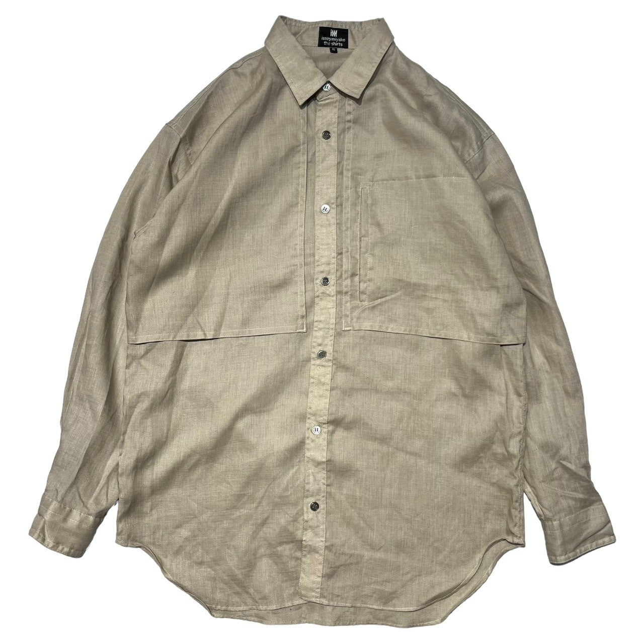 ISSEY MIYAKE(イッセイミヤケ) 80's ~ 90's linen trench shirt リネン トレンチ シャツ ハミルトン社製 I67507-B S ベージュ 90年代 ヴィンテージ アーカイブ デッドストック