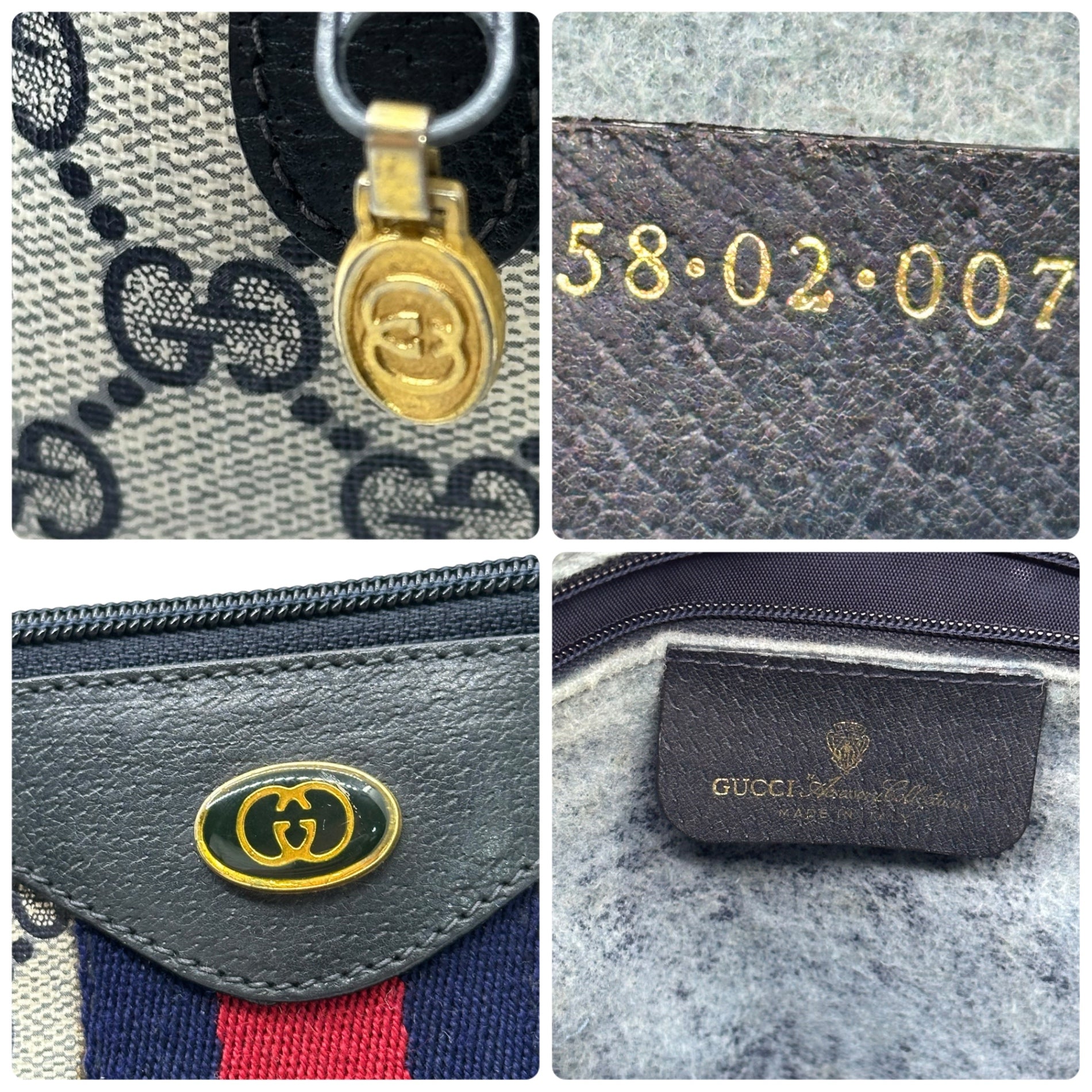 GUCCI(グッチ) OLD SHERRY LINE GG HAND BAG オールド オールド シェリーライン ハンドバッグ 58・02・007 グレー