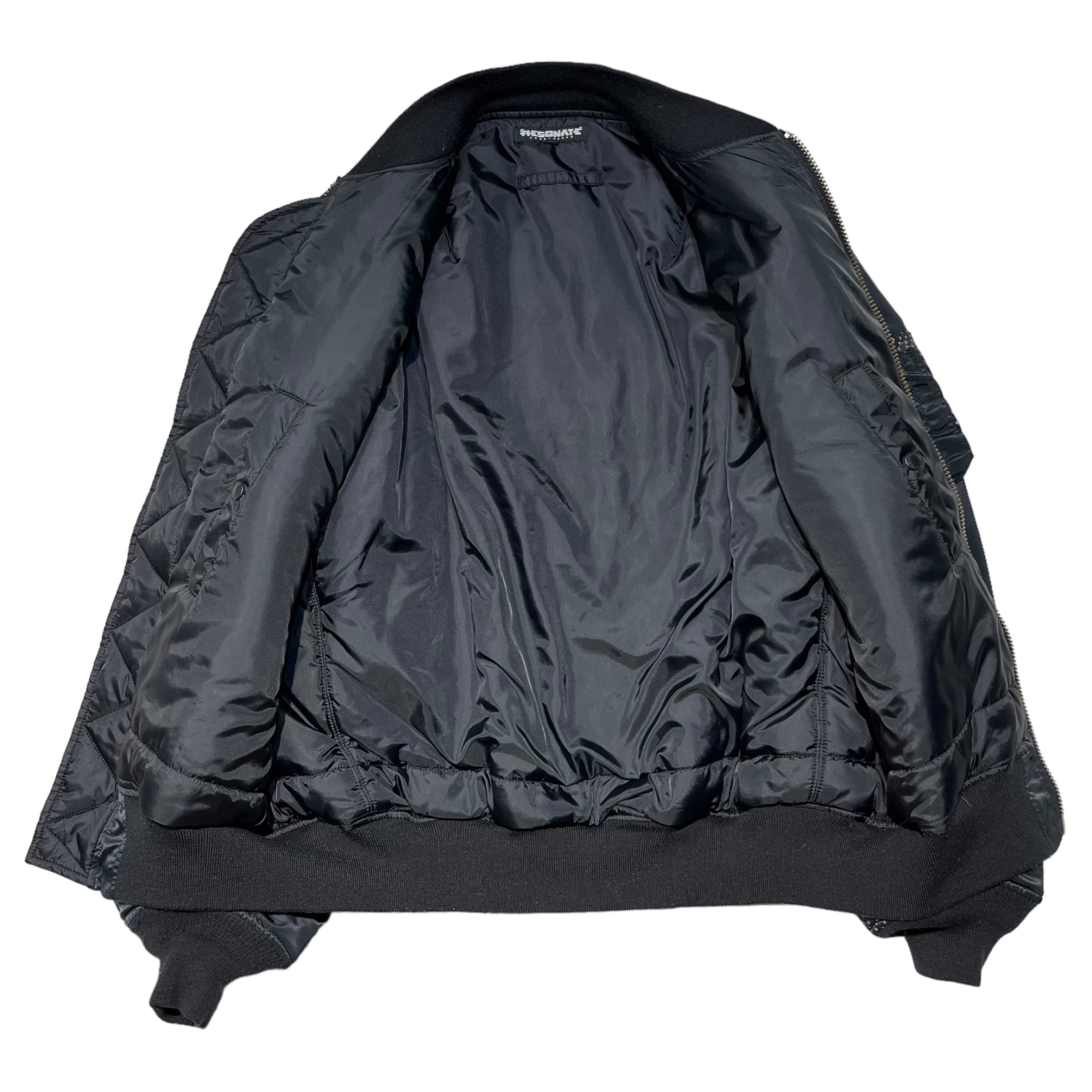 RESONATE GOODENOUGH(リゾネイトグッドイナフ) 00's Dot switching bomber jacket ドット切替 ボンバー ジャケット MA-1 RO-0514 XL ブラック フライト ブルゾン