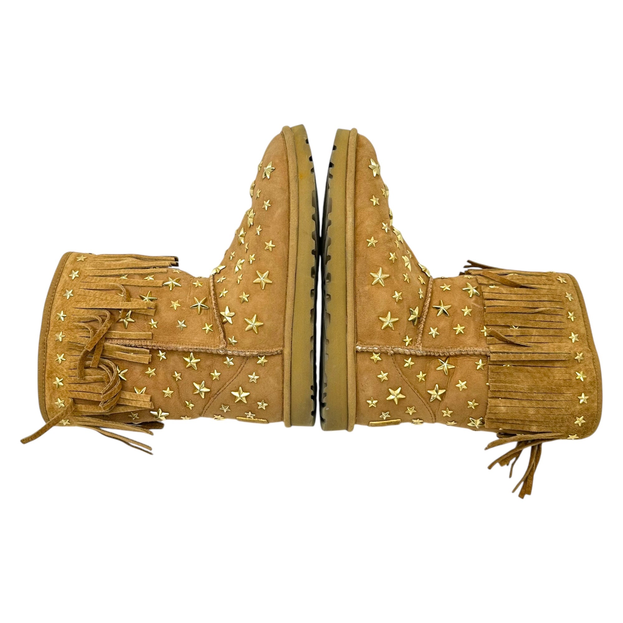 UGG×JIMMY CHOO(アグ×ジミーチュウ) Star studded mouton boots スタースタッズ ムートン ブーツ 3044W 24cm ブラウン ボア コラボ