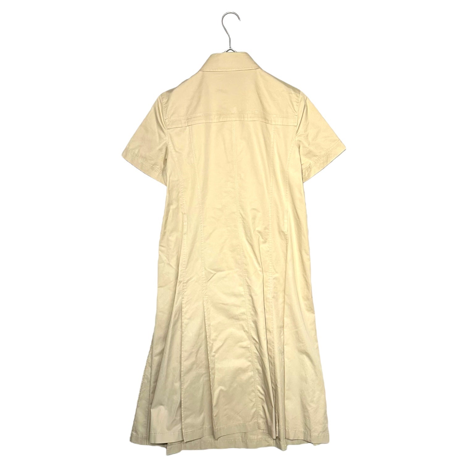 BURBERRY LONDON(バーバリーロンドン) Trench Shirt Flared French Sleeve Dress トレンチ シャツ フレア フレンチ スリーブ ワンピース FMB56-420-42 44(M程度) ベージュ 半袖 ノースリーブ