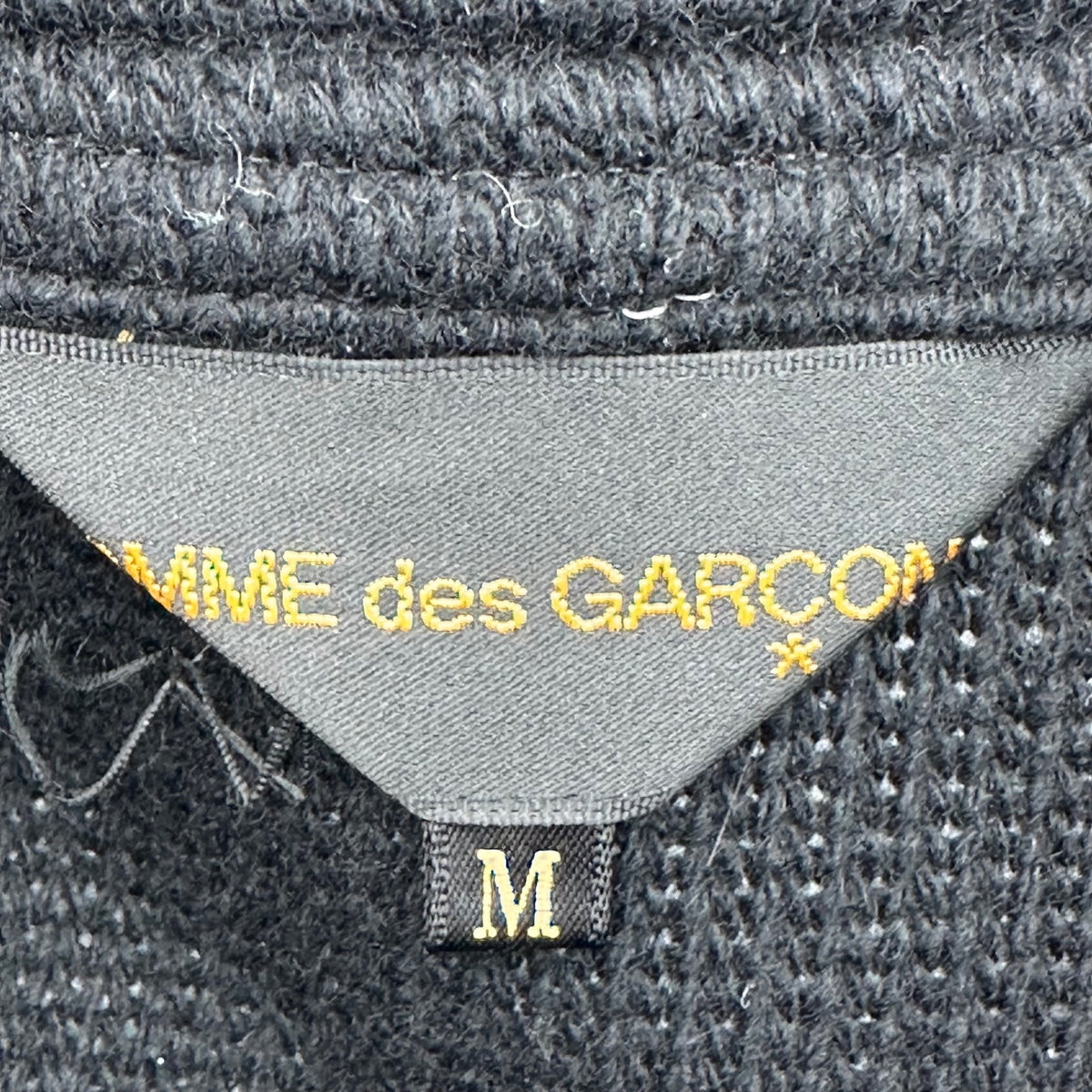 COMME des GARCONS(コムデギャルソン) 2002AW Leather & Knit-Paneled Double-Dreasted Coat レザー ニット ドッキング ダブル ブレスト コート GG-J036 M ブラック AD2002 00's ジャケット