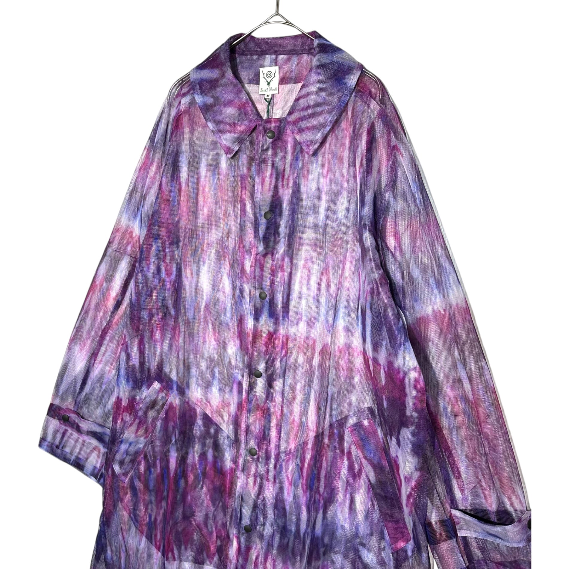 South2 West8 S2W8(サウス2ウエスト8) 20SS Bush Coat タイダイ メッシュ コート GL793 M パープル 総柄