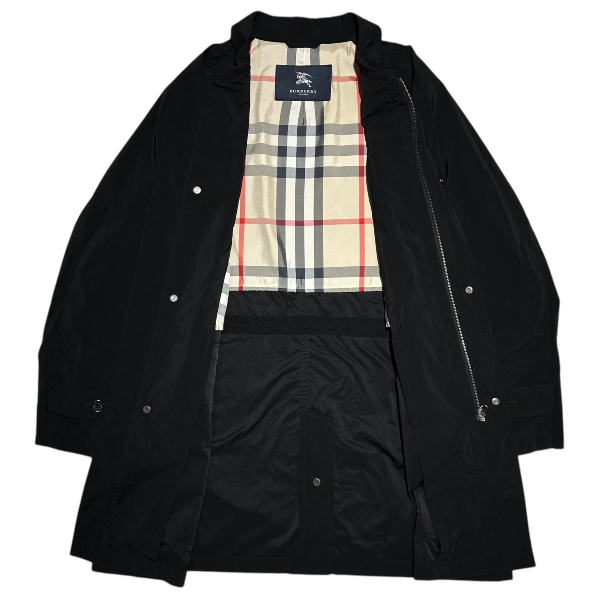BURBERRY LONDON(バーバリーロンドン) Nova Check Lining Polyester Half Coat ノヴァチェック ライニング ポリエステル ハーフ コート BBN64-440-09 M ブラック ジャケット