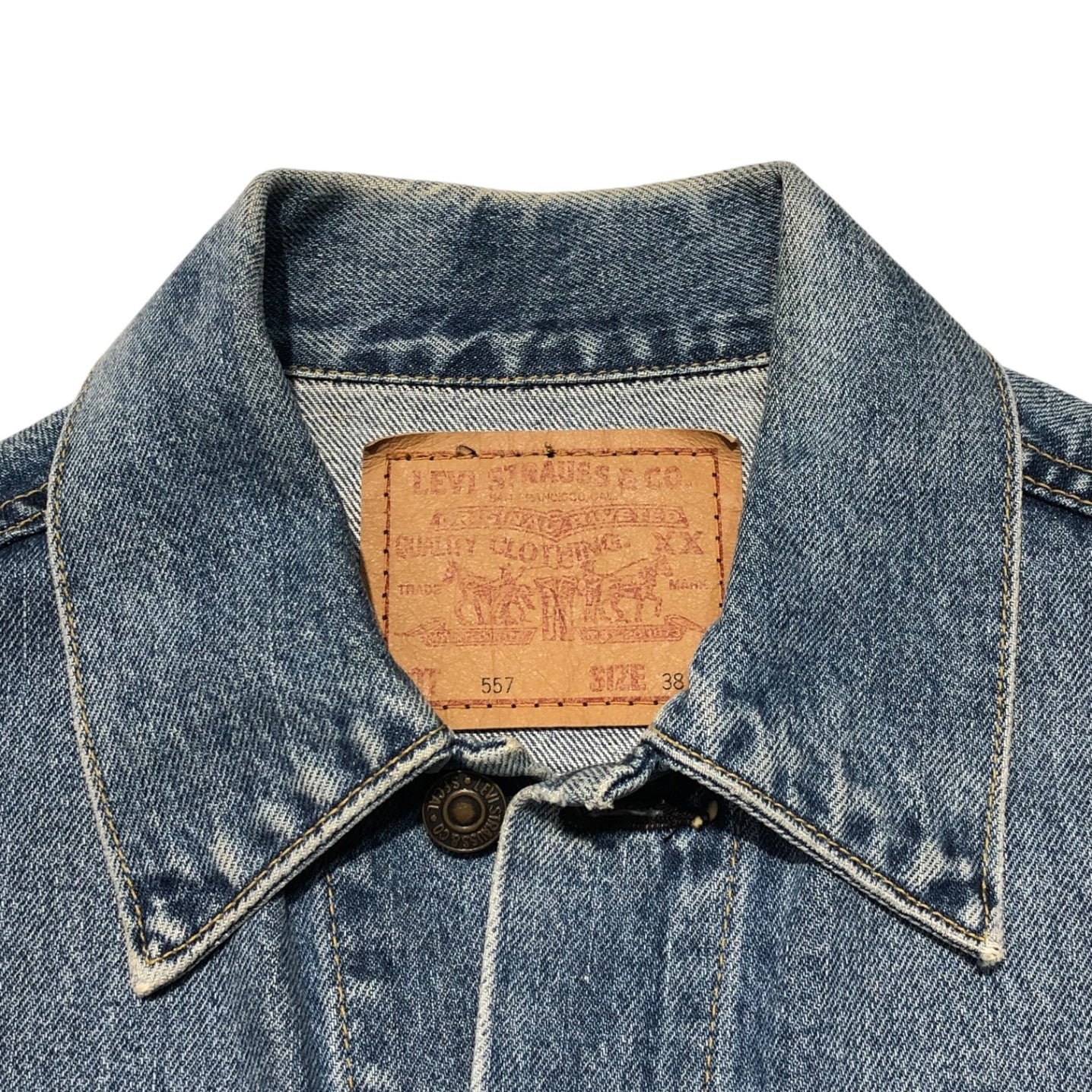 Levi's(リーバイス) 90's 3rd バッグペイント デニムジャケット 71557-02 38(Mサイズ程度) インディゴ/スカイブルー Big E