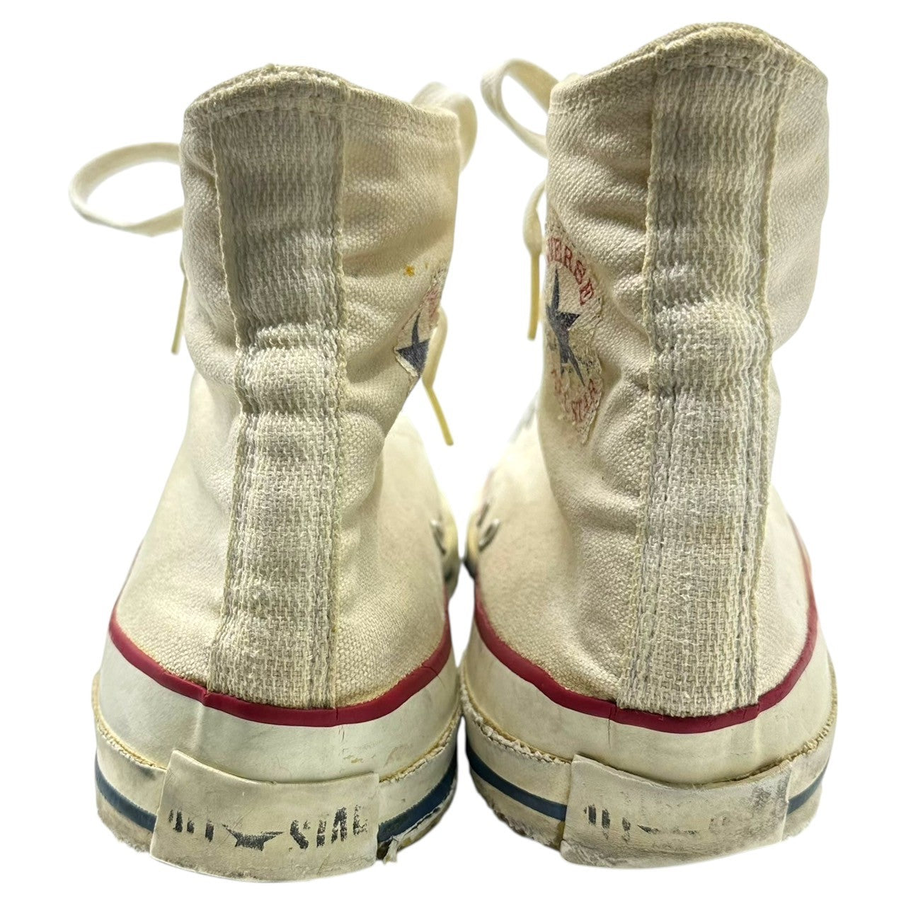 CONVERSE(コンバース) 80's~90's USA made Vintage ALL STAR HI ヴィンテージ ハイカット スニーカー 生成り 9(27.5cm程度) ホワイト 80~90年代 移行期 USA製 囲み
