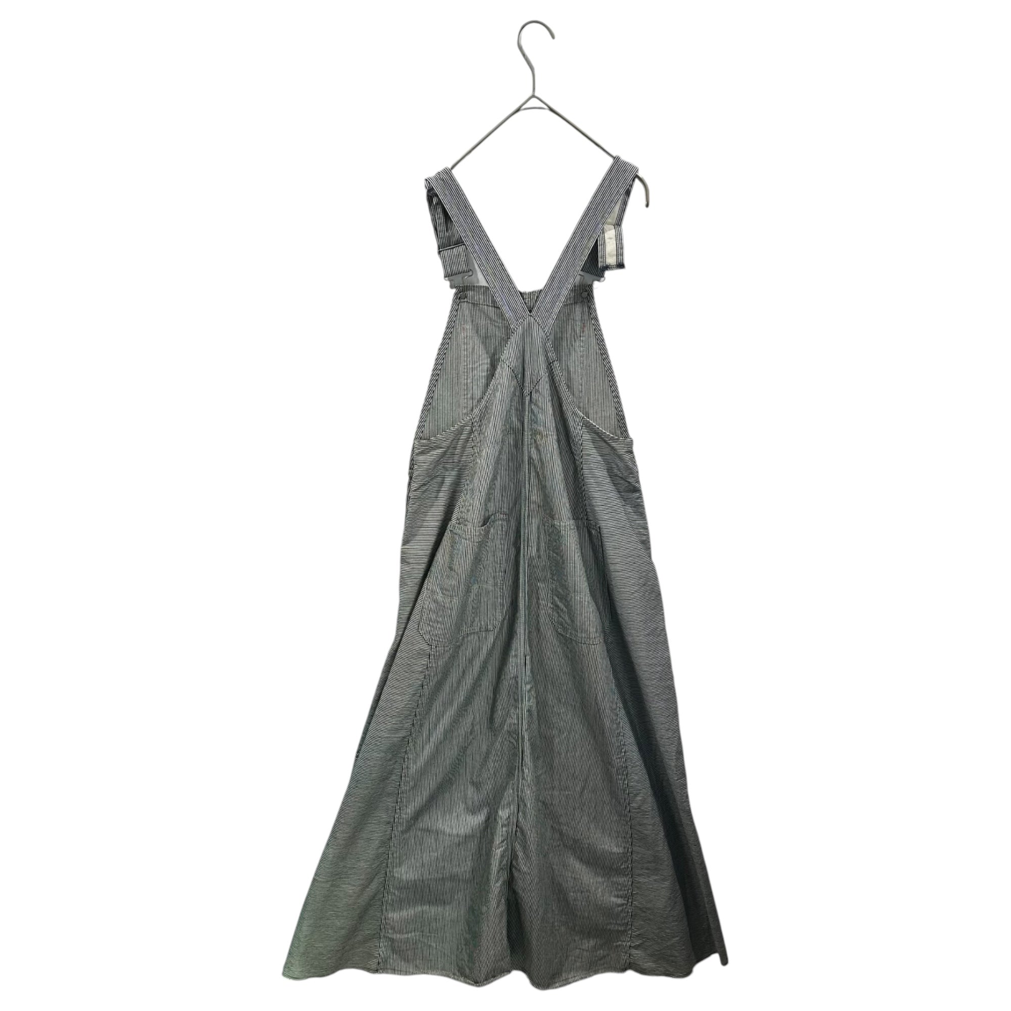 HYSTERIC GLAMOUR(ヒステリックグラマー) 2022SS Maxi-length Hickory Jumper Skirt マキシ ヒッコリー ジャンパー スカート ワンピース 01221AS02 S インディゴ×ホワイト 参考定価41,800円(税込)
