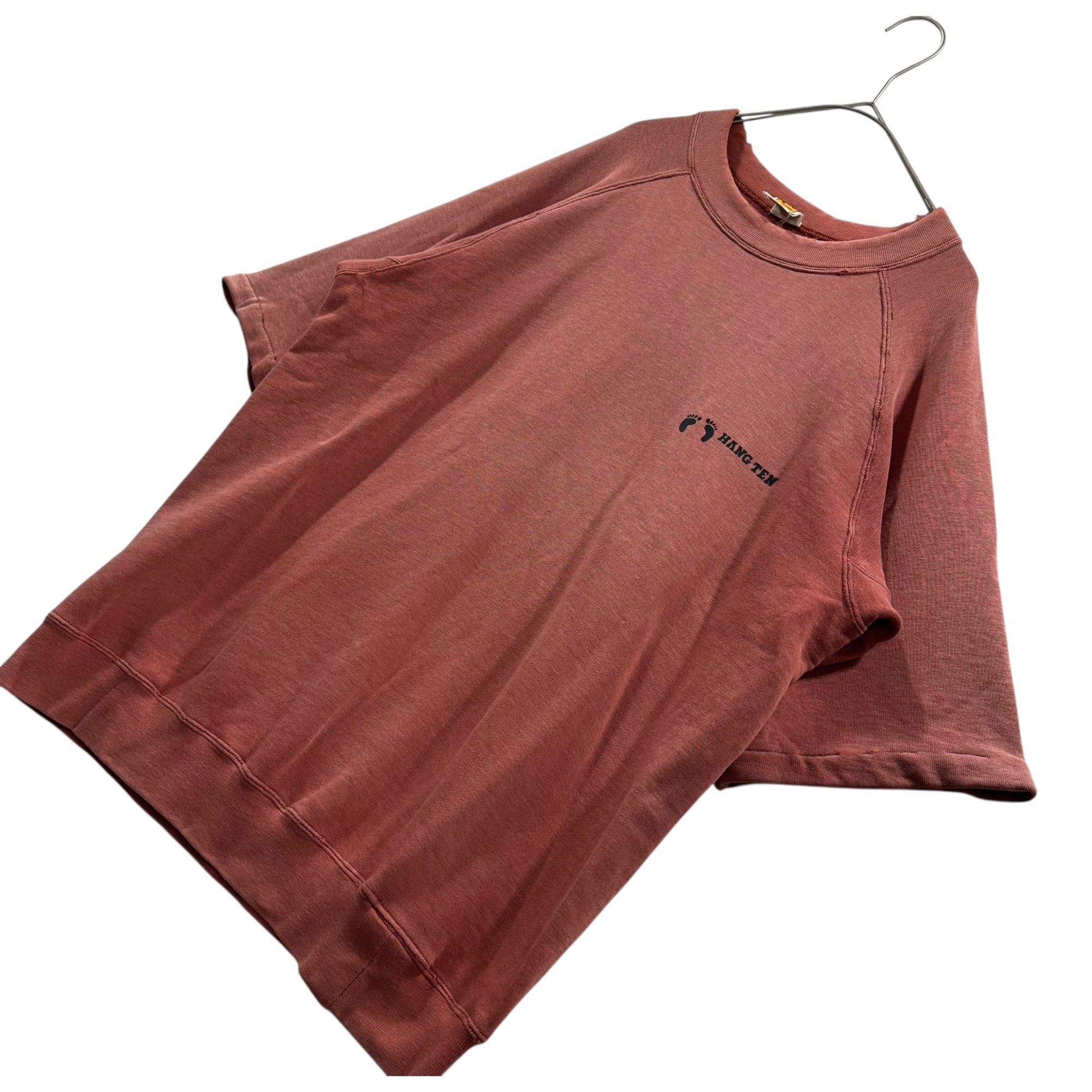 HANG TEN HANGTEN(ハンテン) 70's~80's Logo Print Short-Sleeve Sweatshirt ロゴ プリント 半袖 スウェット M レッド 70年代~80年代 ヴィンテージ Tシャツ