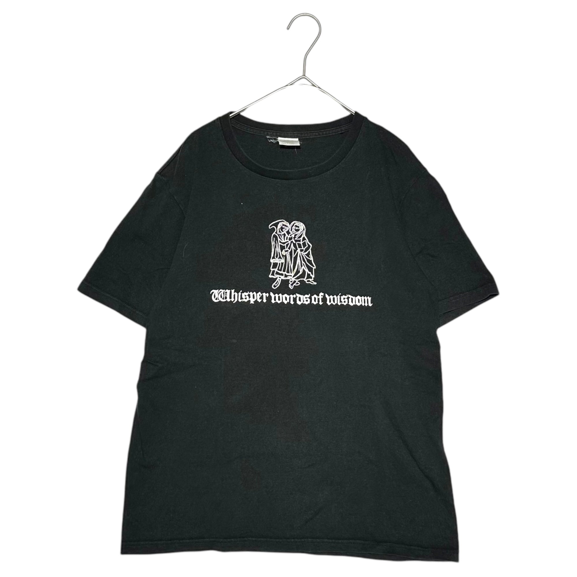NUMBER (N)INE(ナンバーナイン) 02AW Whisper Words of Wisdom Black Tee ウィスパー プリント Tシャツ 3(M) ブラック