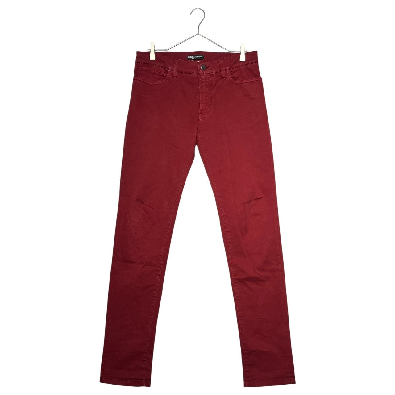 DOLCE&GABBANA(ドルチェ&ガッバーナドルガバ) Product red color skinny pants 製品染め レッドカラー スキニー パンツ G4F1CX G8O57 48(L程度) ワインレッド