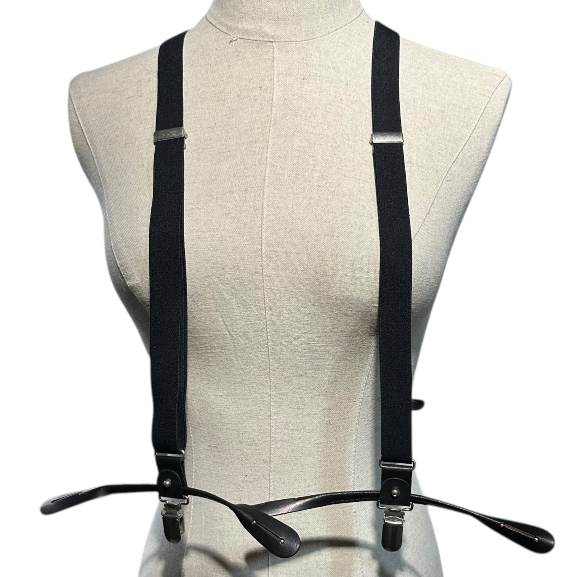 Y's(ワイズ) Leather Suspenders レザー サスペンダー YF-A32-207-1 ブラック ガーターベルト 箱付