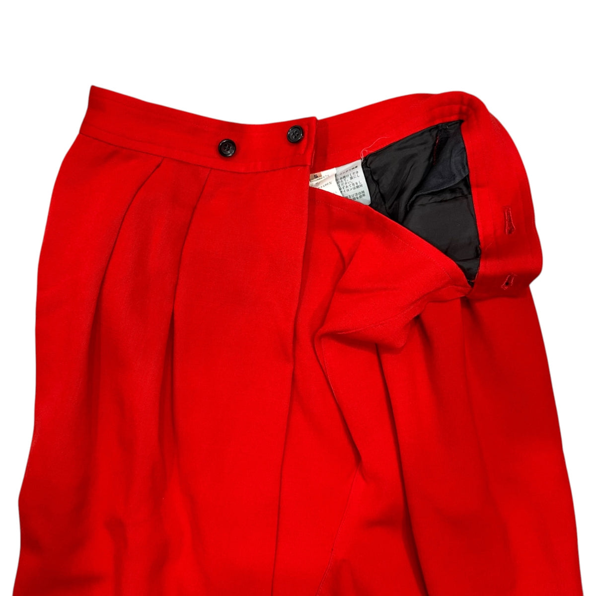 COMME des GARCONS(コムデギャルソン) 1988AW Layered-Waist Wool Shorts 重ね ウエスト ウール ハーフ パンツ GP-05007S S レッド AD1988 80s アーカイブ 稀少