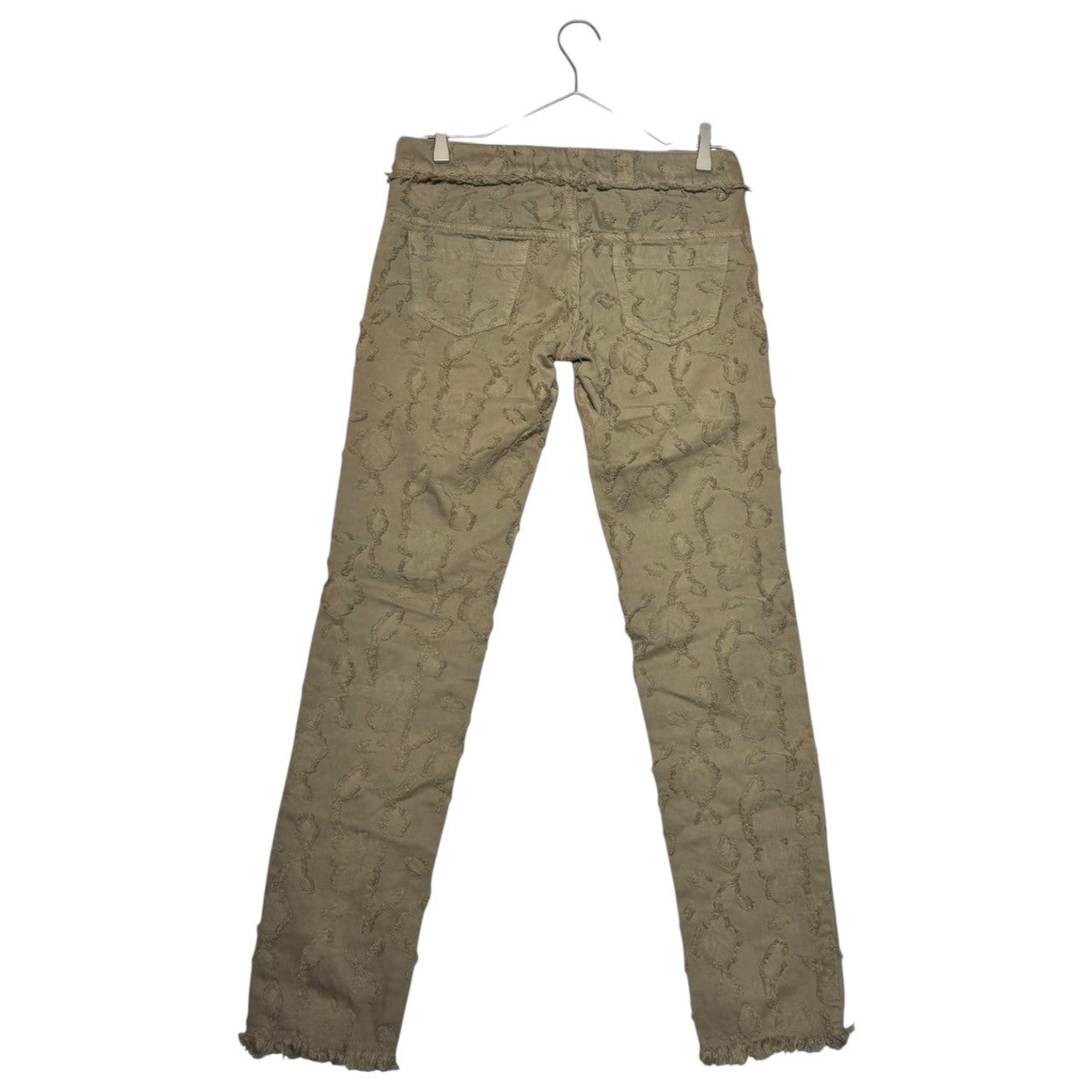 Vivienne Westwood RED LABEL(ヴィヴィアンウエストウッドレッドレーベル) 00's Leopard Embroidered Slim Denim Pants レオパード 刺繍 スリム デニム パンツ 357-01-79510 3 ベージュ