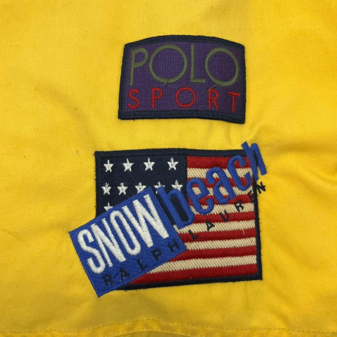 POLO RALPH LAUREN(ポロラルフローレン) 90's original "snow beach" Anorak jacket オリジナル スノー ビーチ アノラック ジャケット L イエロー×レッド 1993 90年代 ヴィンテージ 稀少品