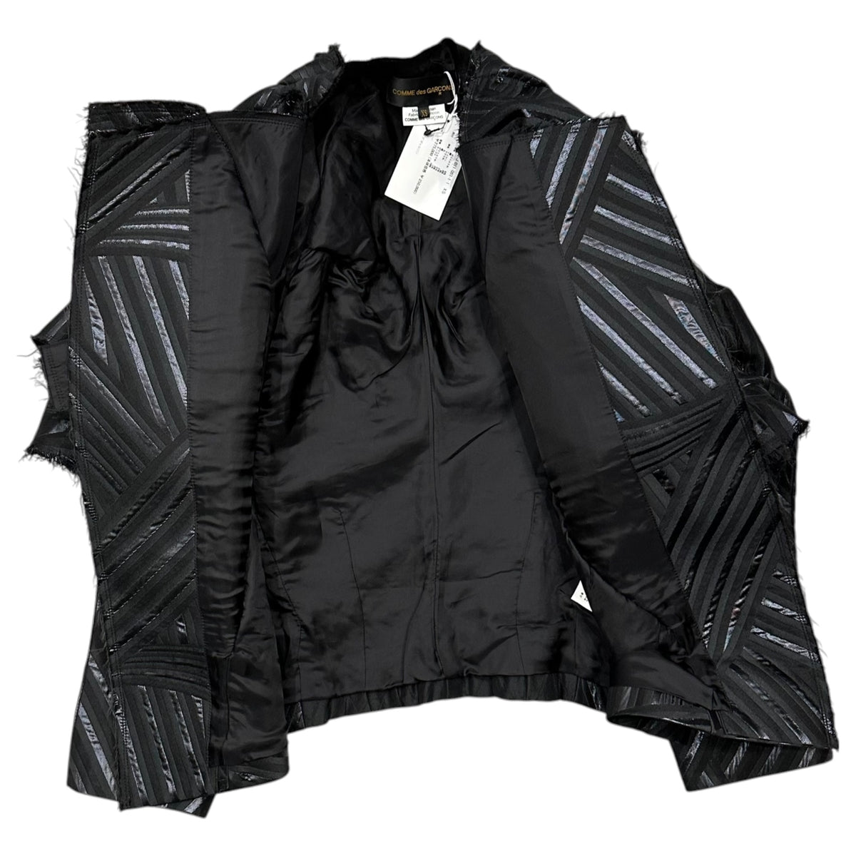 COMME des GARCONS(コムデギャルソン) 2026SS Faux-Leather Mixed Deconstructed Jacket 合皮 ミックス 変形 ジャケット GQ-J011 XS ブラック AD2025 コレクションアイテム