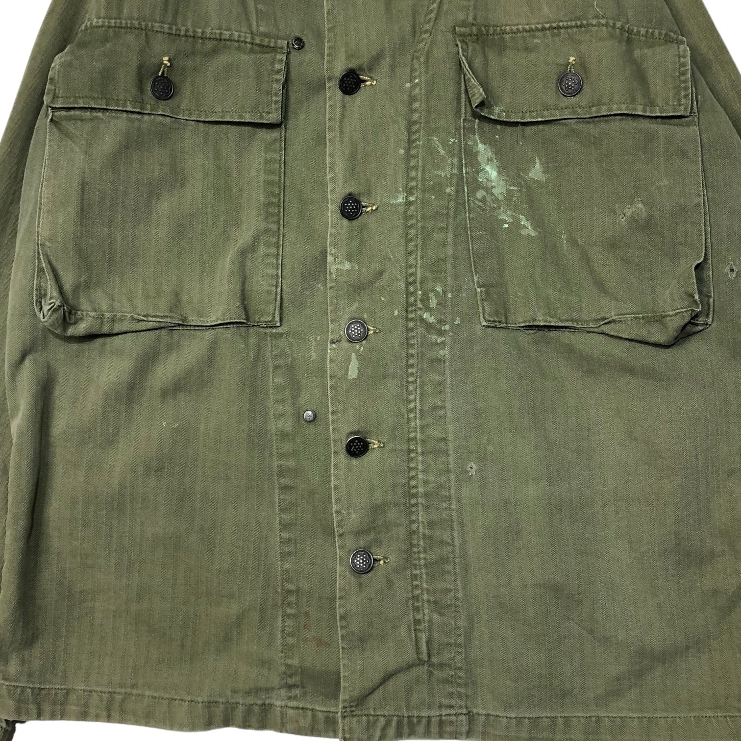 US ARMY(アメリカ軍) 40's~50's M43 HBT jacket ミリタリー フィールド ジャケット 13スターボタン 36R カーキ ヴィンテージ