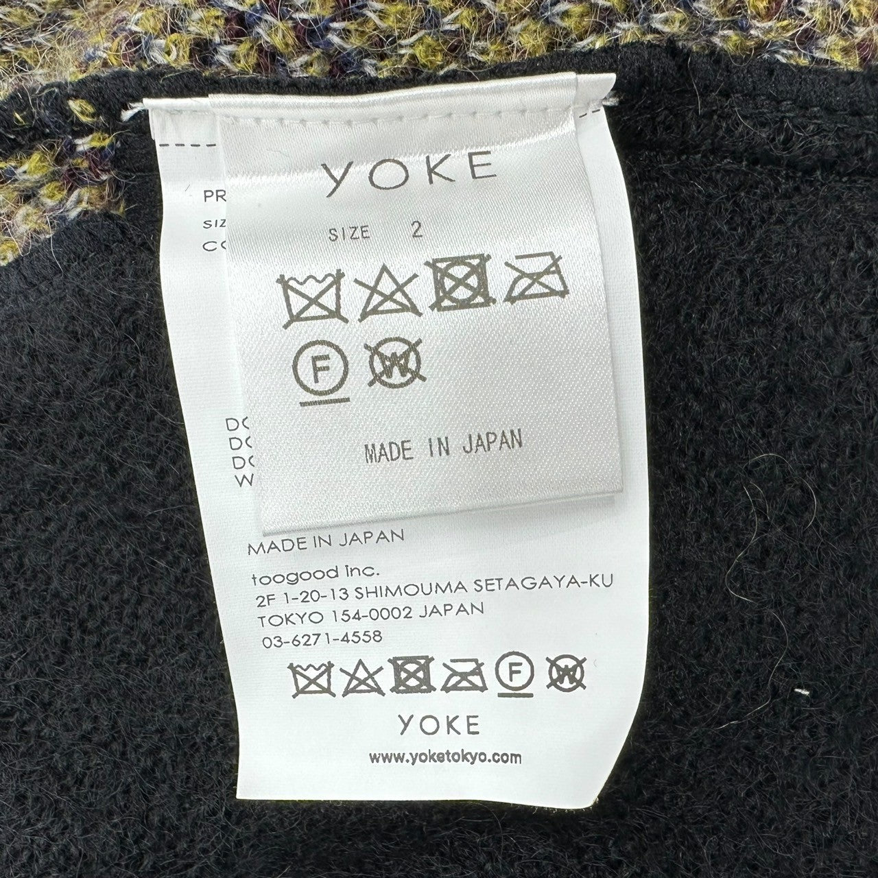YOKE(ヨーク) 22AW STILL JACQUARD CARDIGAN スティル ジャカード カーディガン YK22AW0414S 2 ブラック モヘア