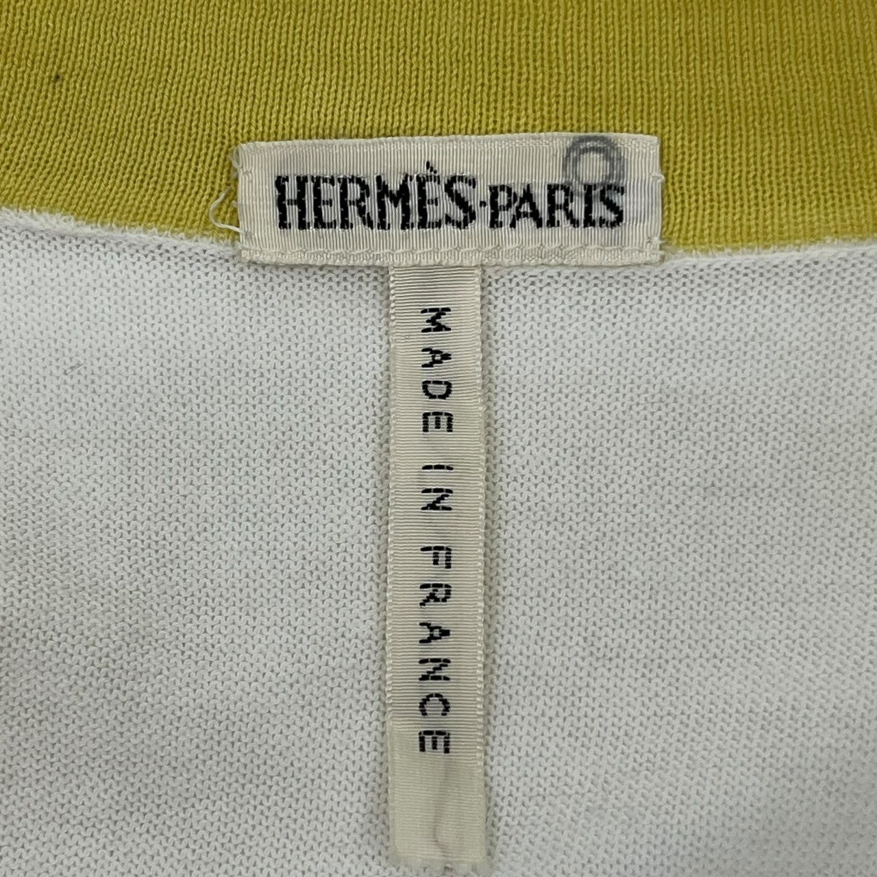 HERMES(エルメス) BY MARGIELA bicolor cardigan マルジェラ期 バイカラー コットン カーディガン ME ホワイト×イエロー