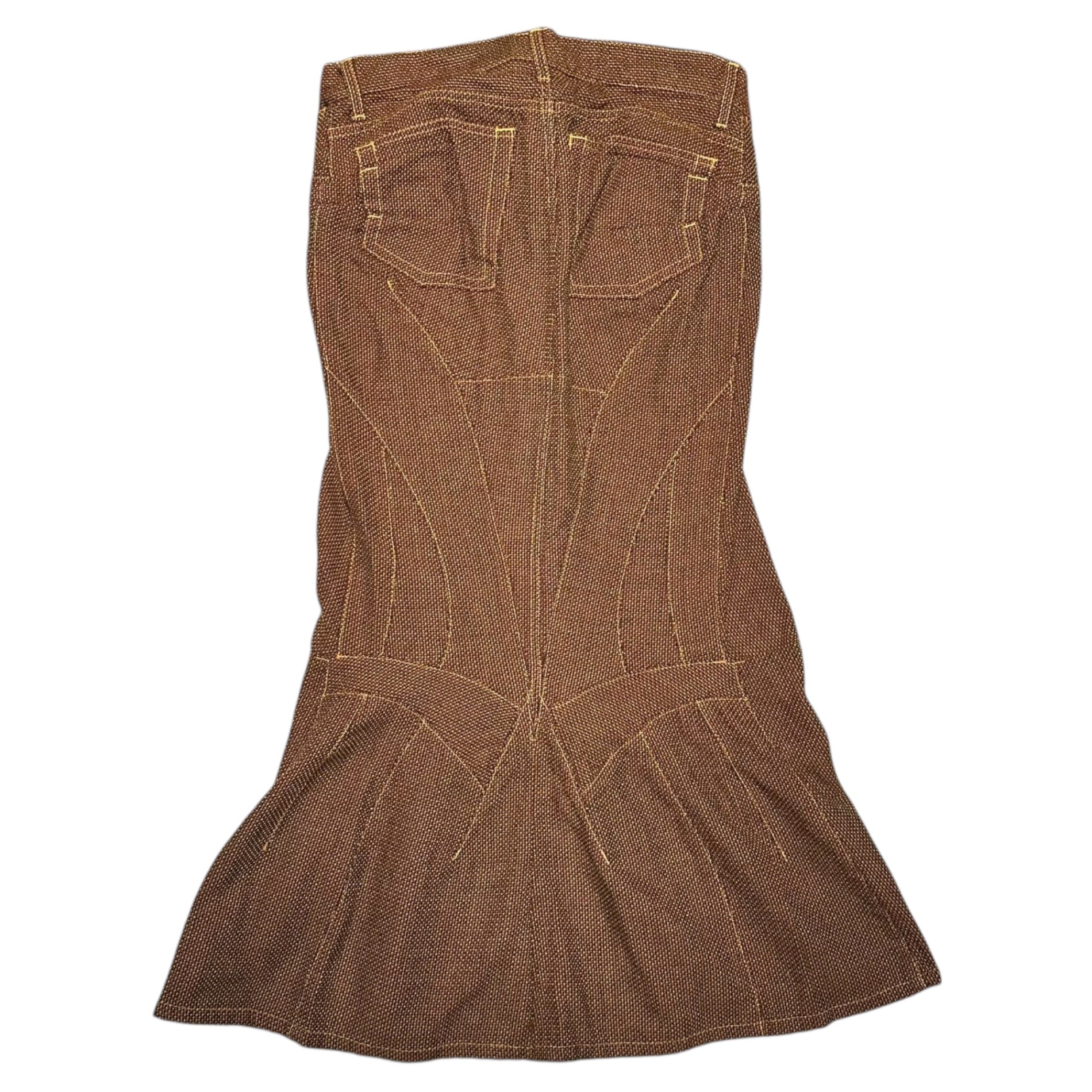 COMME des GARCONS JUNYA WATANABE(コムデギャルソンジュンヤワタナベ) 04AW Vintage Tweed Mermaid Skirt ヴィンテージ ツイード マーメイド スカート JN-S011 M イエロー×ブラック×ピンク AD2004