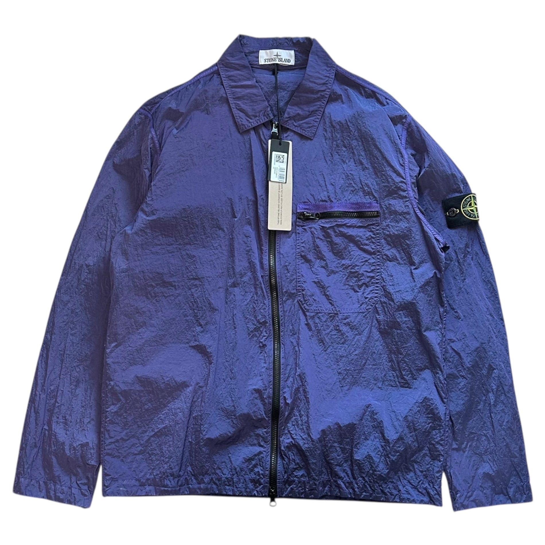 STONE ISLAND(ストーンアイランド) 24SS Nylon Metal Shirt Jacket ナイロン メタル シャツ ジャケット 801511219 XL パープル