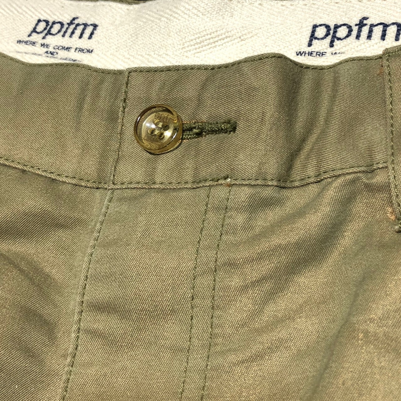 PPFM(ピーピーエフエム) 01'sタマムシカラー7分丈パンツ 35-14PM40 L カーキ