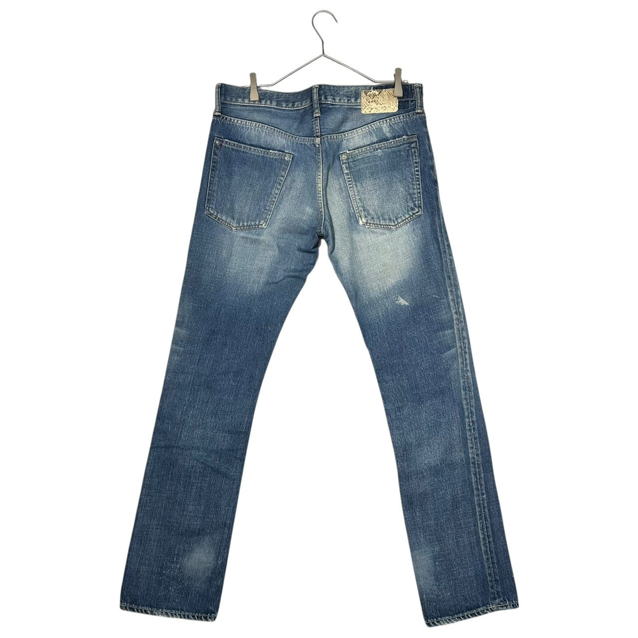 VISVIM(ビズビム/ヴィズヴィム) FLUXS Serge de nimes 06D4 ヴィンテージ 加工 デニム パンツ W36/L30 インディゴ スネークパッチ ダメージ リペア加工