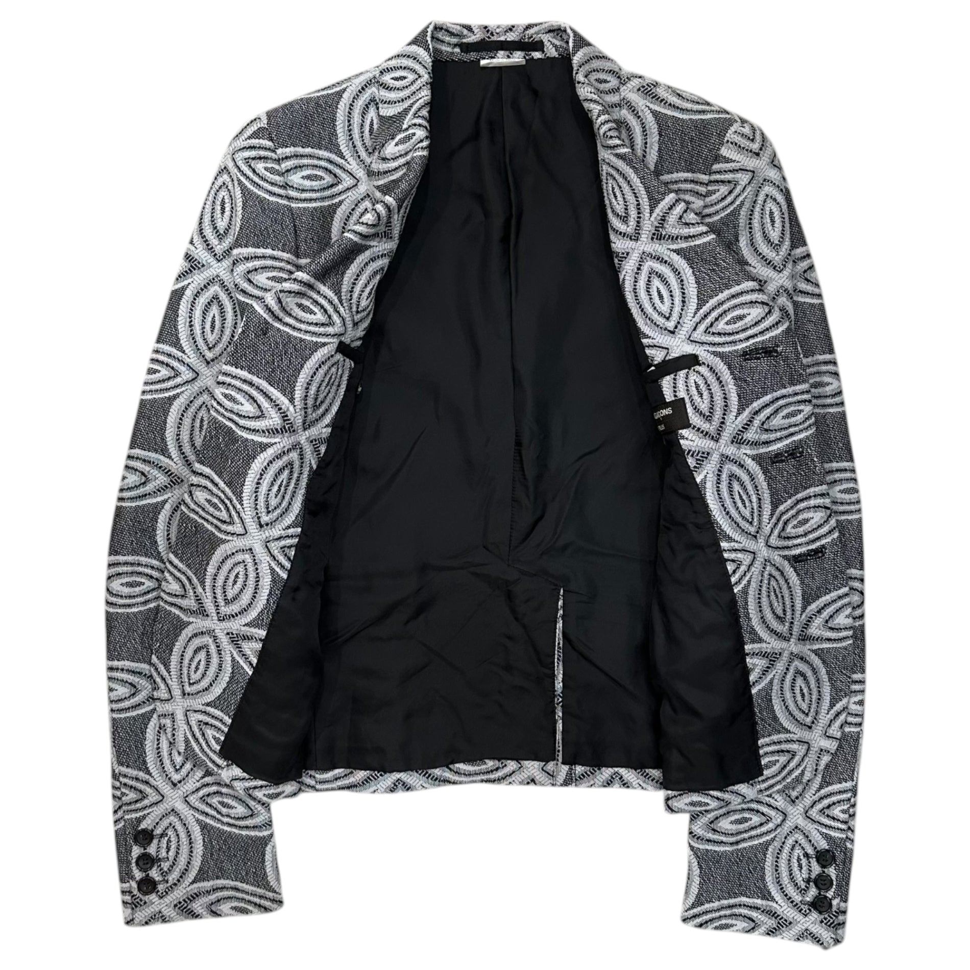 COMME des GARCONS HOMME PLUS(コムデギャルソンオムプリュス) 13AW Tree of Youth Jacquard 3B Tailored Jacket ジャガード ショート丈 3B テーラード ジャケット PL-J106 XS ホワイト×ブラック AD2013