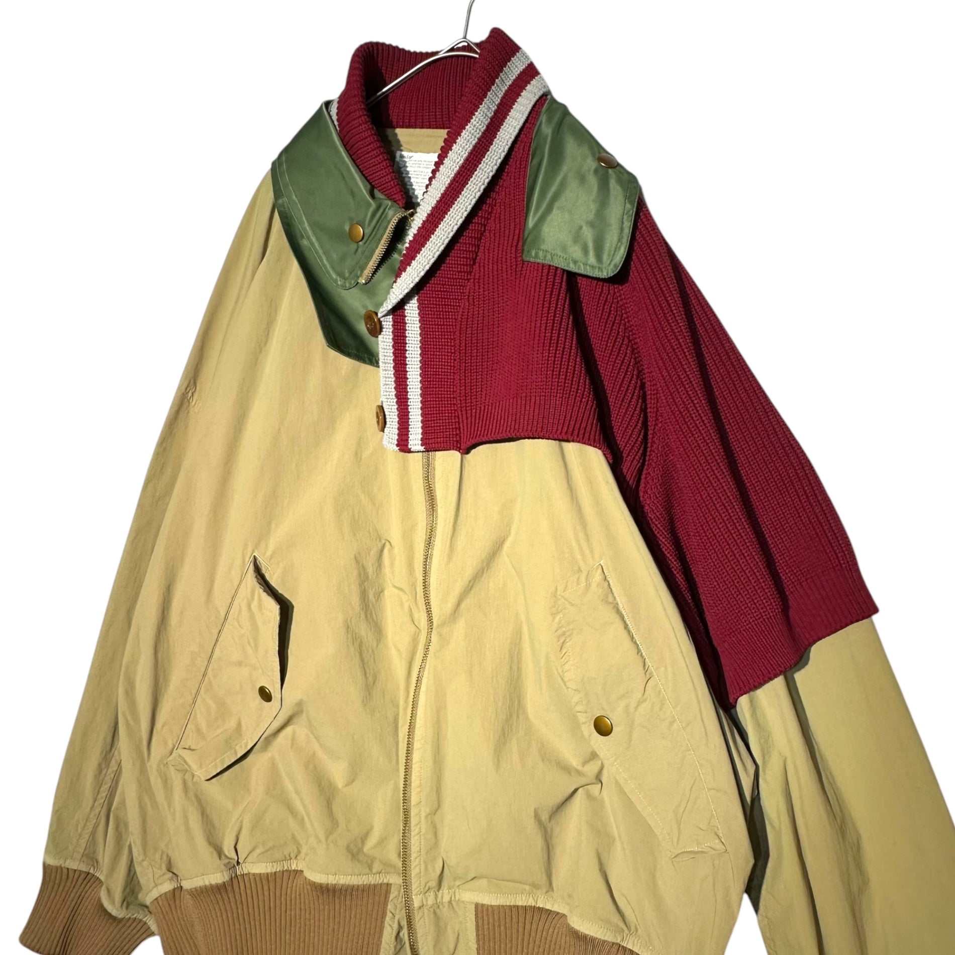 kolor(カラー) 22SS "製品染めNyタイプライター BLOUSON"/異素材ドッキングジャケット 22SCM-G03105 2 ベージュ