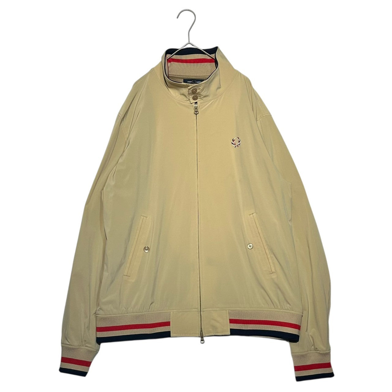 FRED PERRY(フレッドペリー) Logo Embroidery Stretch Swing Top ロゴ 刺繍 ストレッチ スイングトップ FZ2676 XL ベージュ ブルゾン ジャケット
