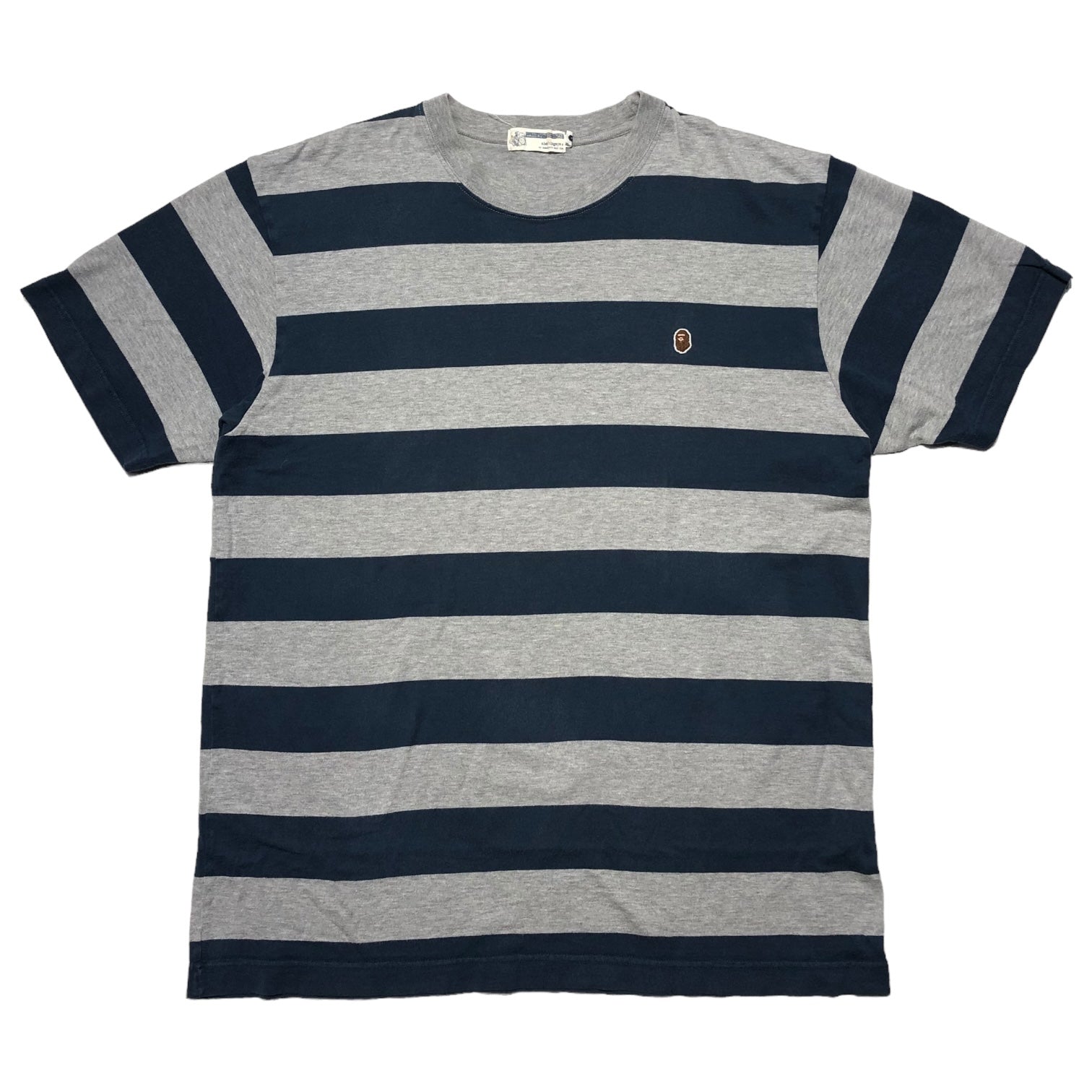 A BATHING APE(アベイシングエイプ) 90's border T-shirt 90年代 ボーダー L グレー×ネイビー
