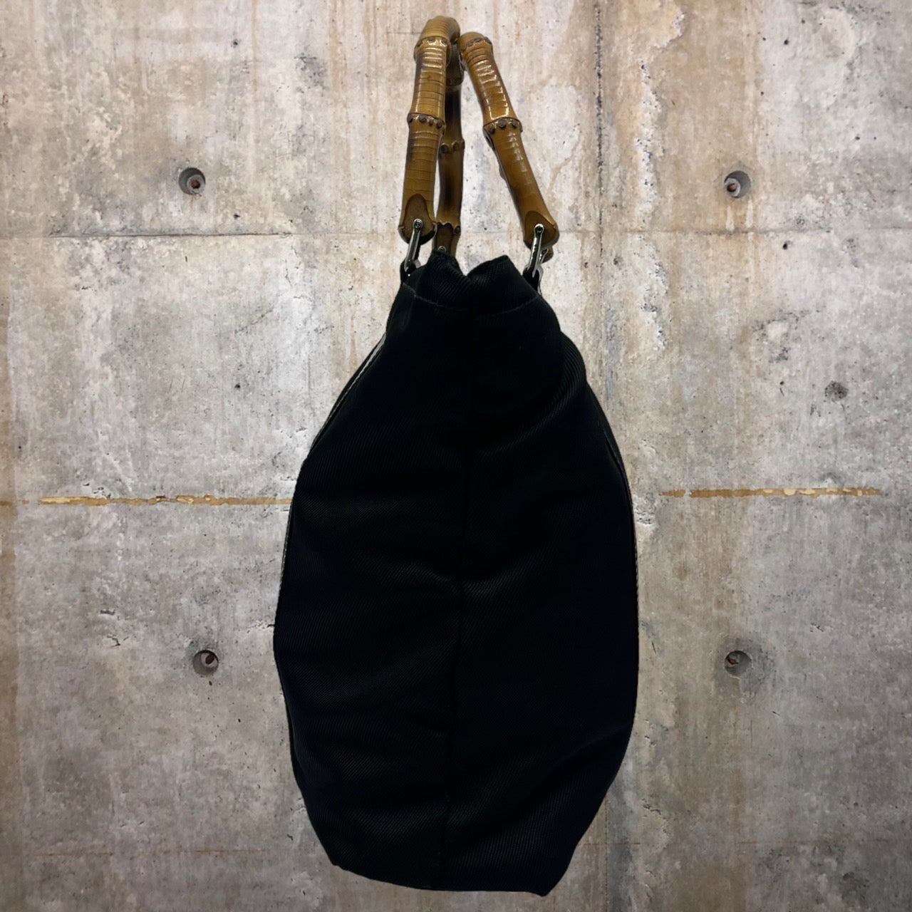 GUCCI(グッチ) バンブー切替ハンドバッグ 00037540508 ブラック OLD GUCCI 補修跡有