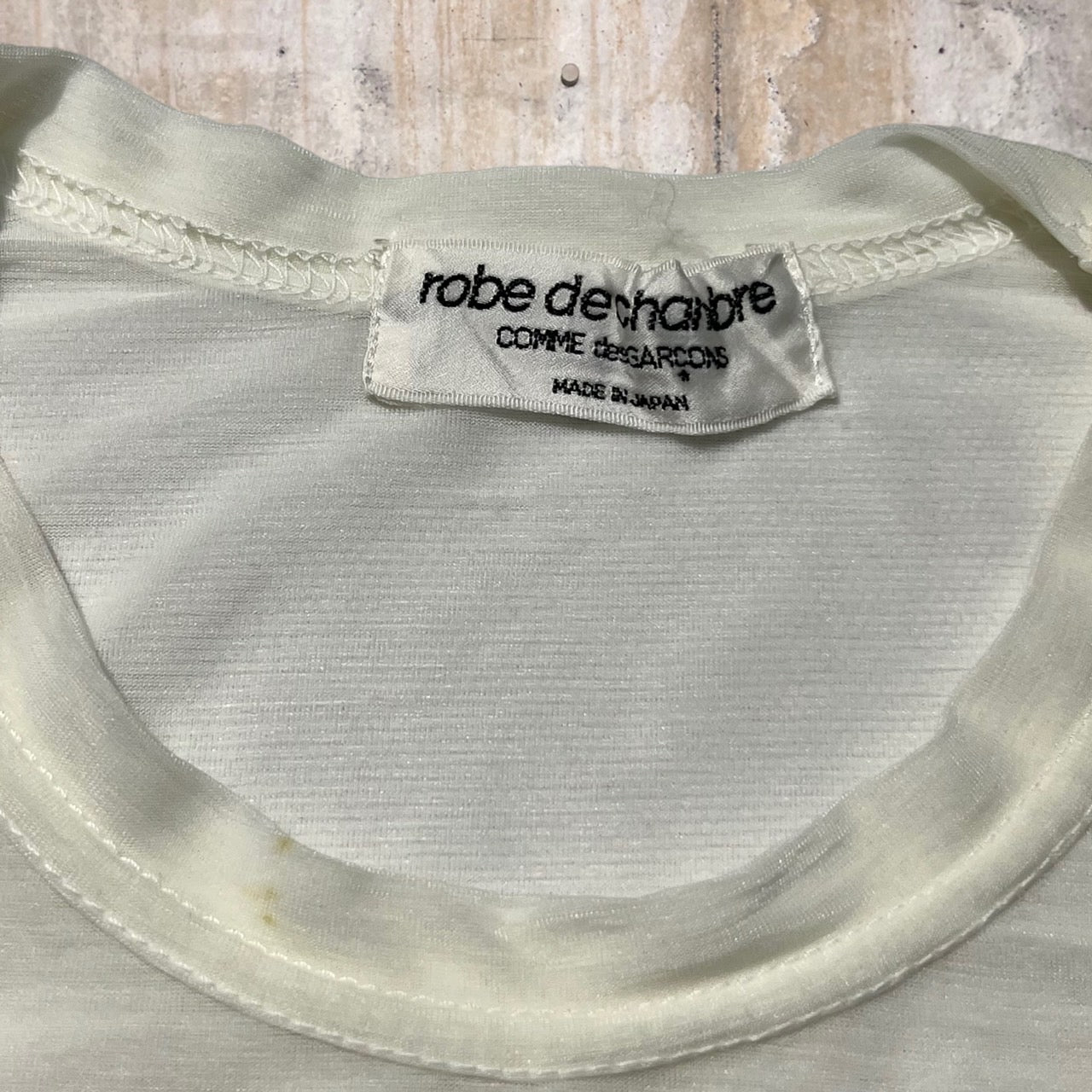 robe de chambre COMME des GARCONS(ローブドシャンブルコムデギャルソン) 90~00'sシアーTシャツ 表記なし(S~M程度) アイボリー
