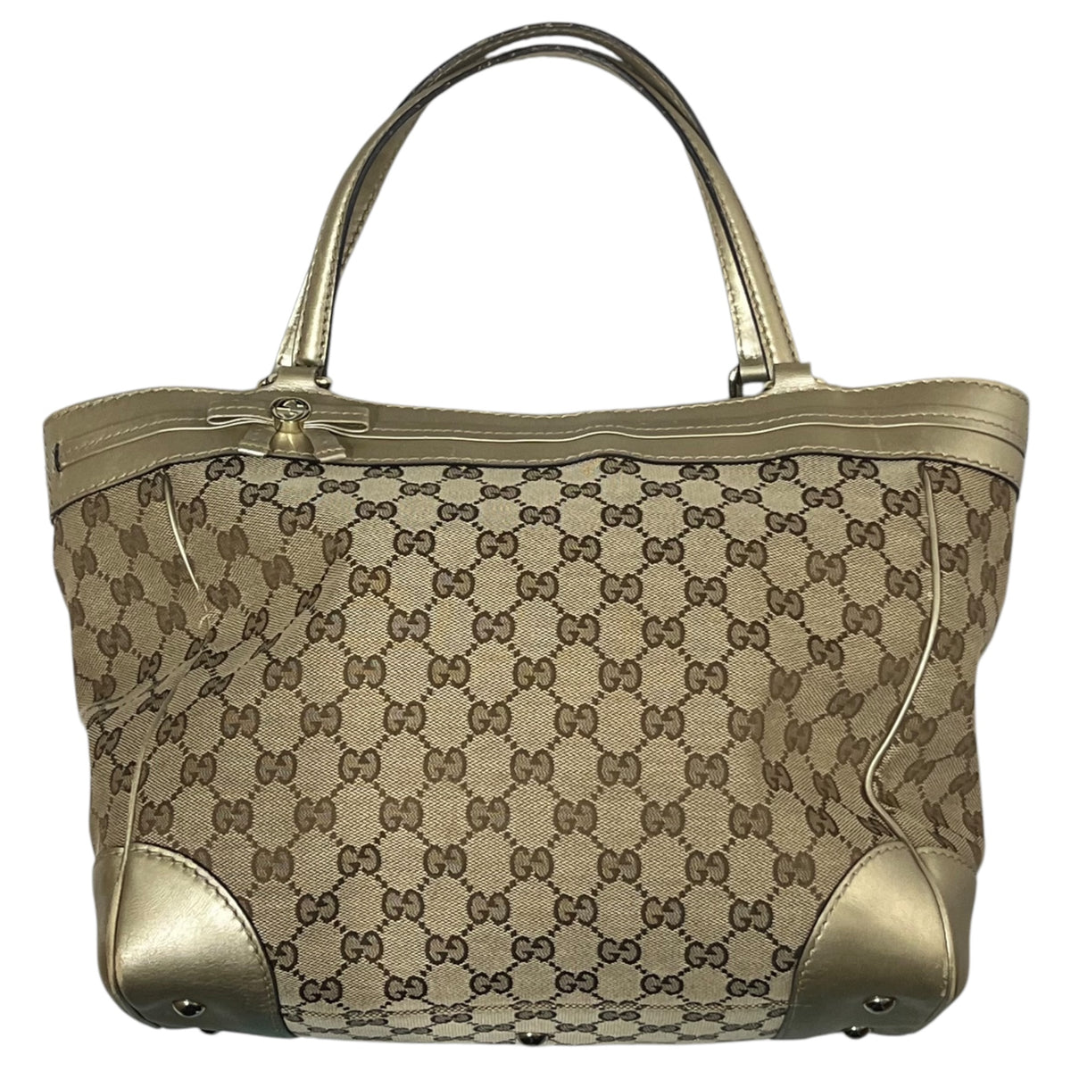 GUCCI(グッチ) GG canvas leather handbag GG キャンバス レザー 
