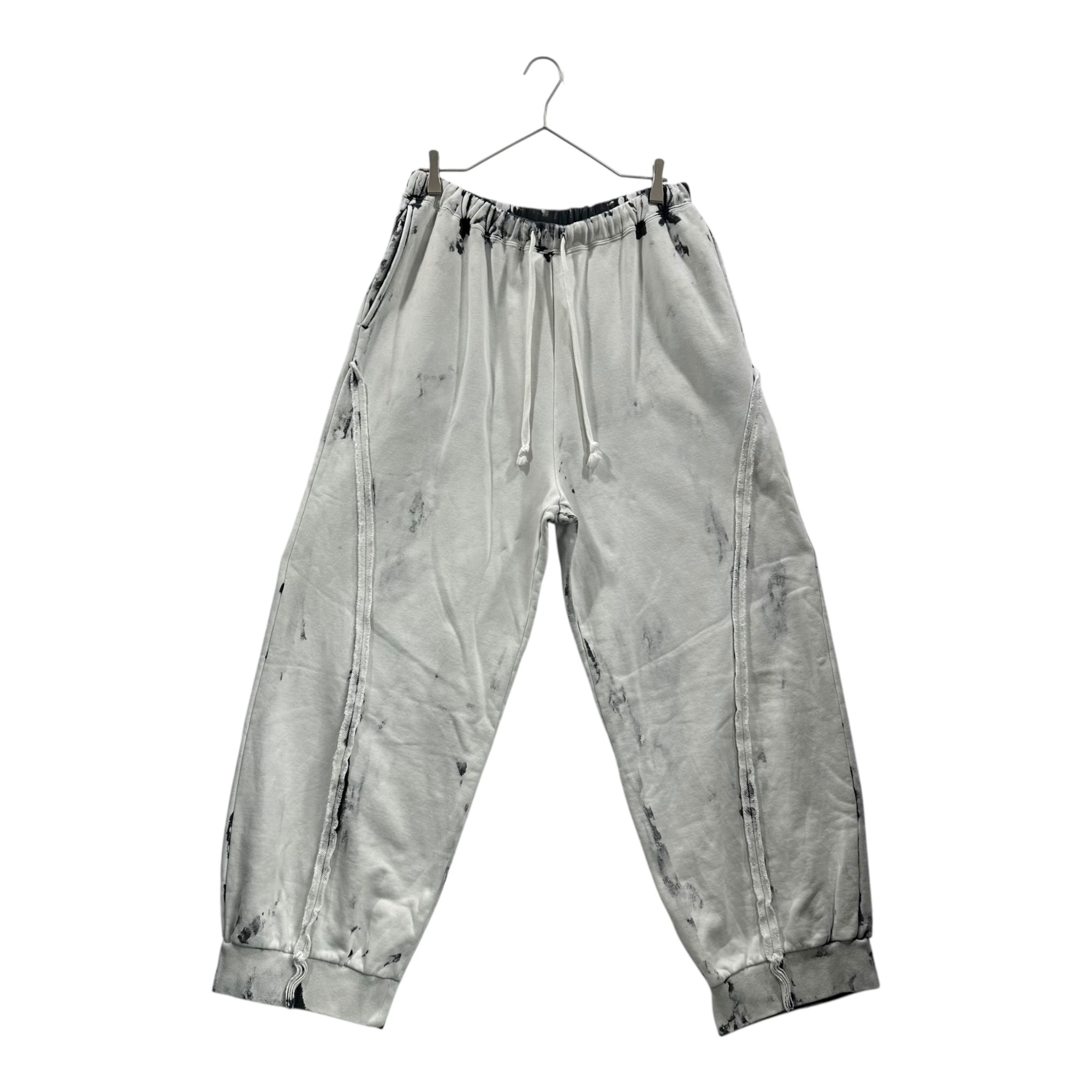 DISCOVERED(ディスカバード) 25AW BLEACH SWEAT PANTS ブリーチ 加工 スウェット パンツ DC-AW25-CU-15 1(S程度) ホワイト×ブラック 参考定価44,000円(税込)