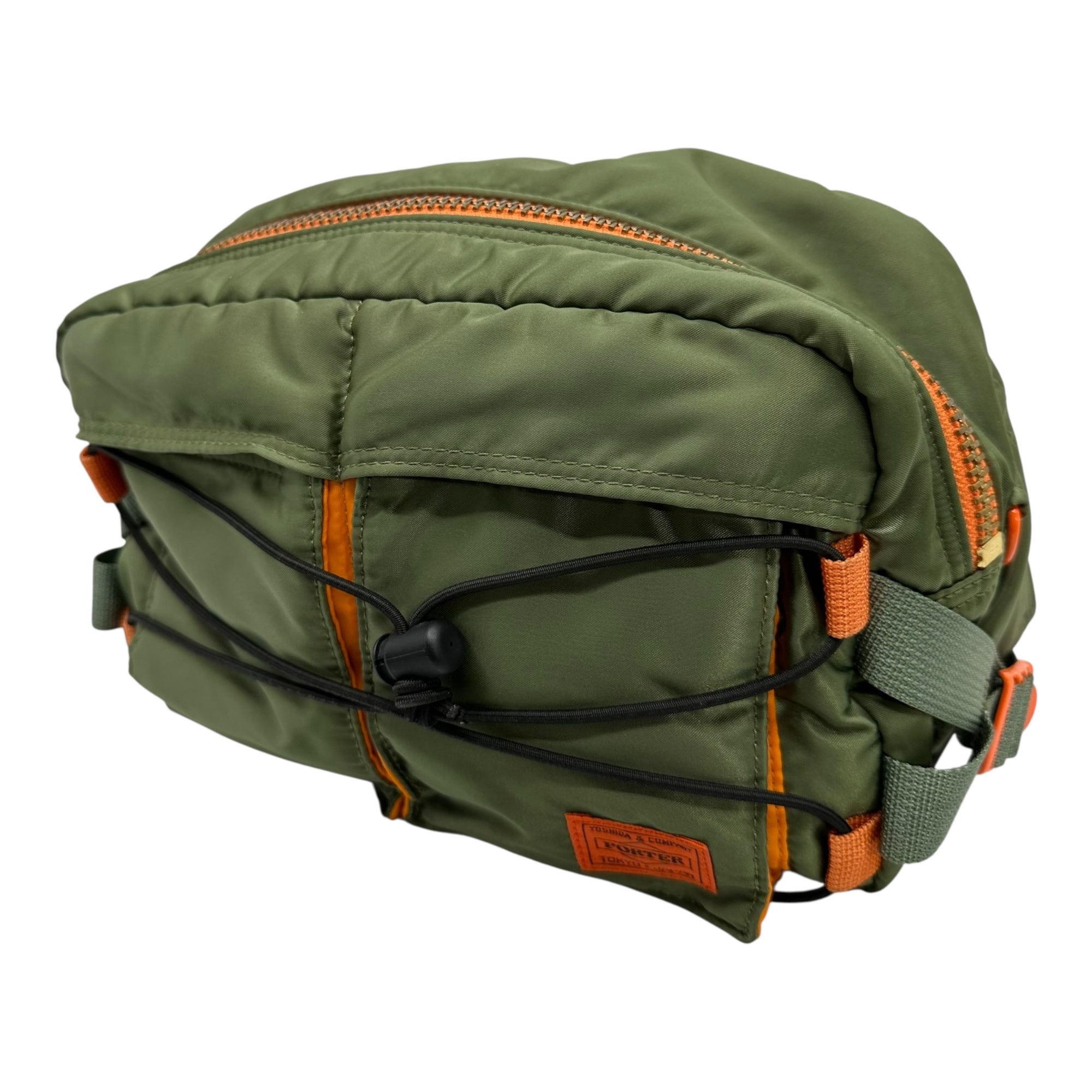 PORTER × BEAMS(ポーター × ビームス) BEAMS special order 35th TANKER shoulder pouch ビームス 別注 35周年 タンカー ショルダー ポーチ バッグ カーキ×オレンジ